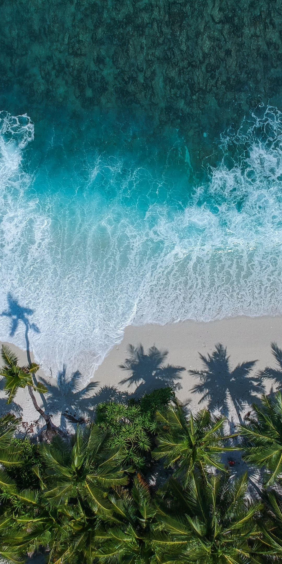 Download 1080x2160 wallpaper beautiful beach, aerial view ...