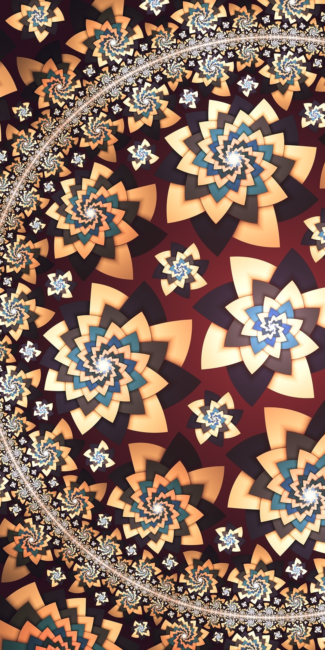 Circles, fractal, spiral, abstract, 1080x2160 wallpaper