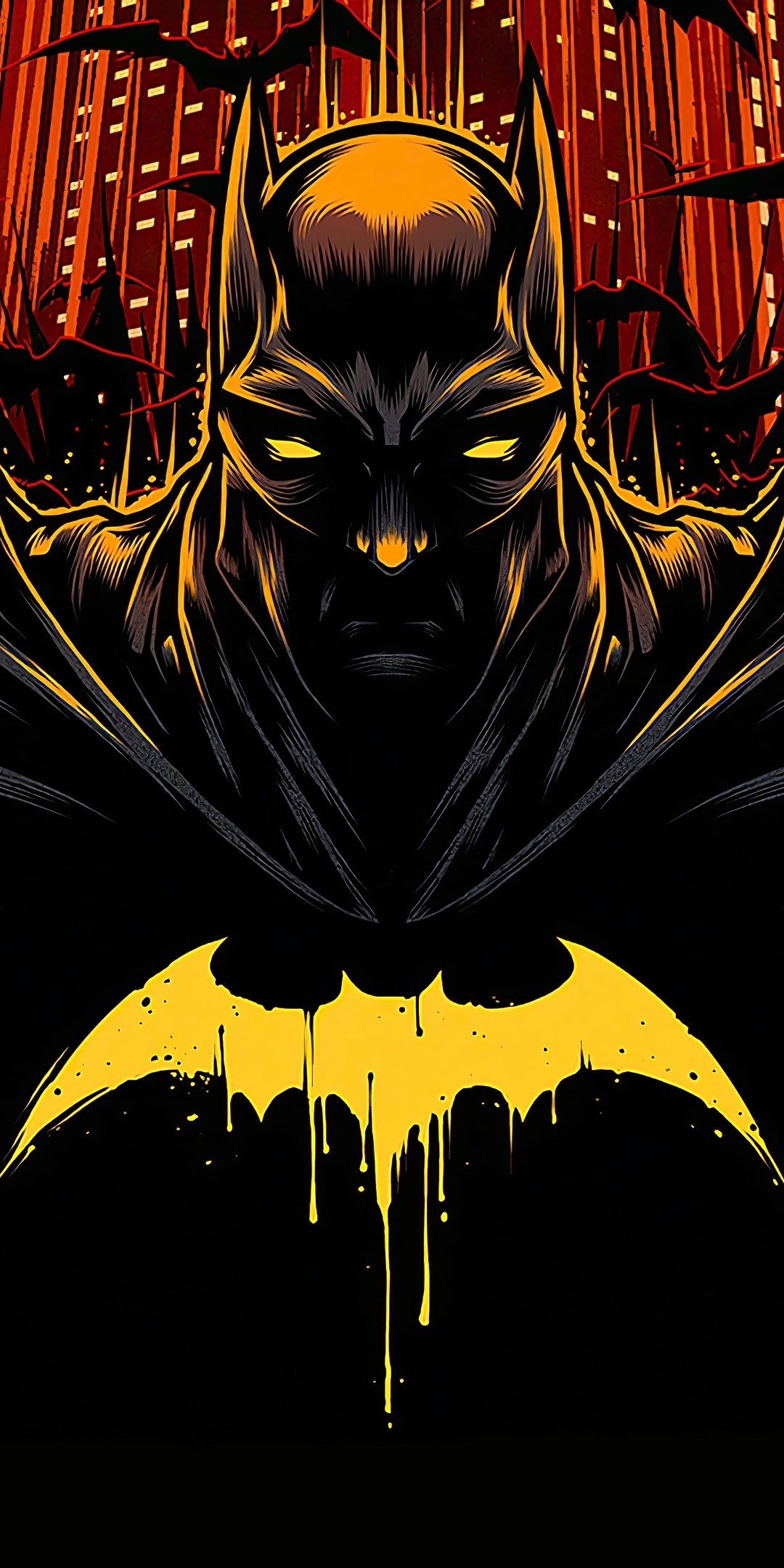 Game art, dark, Batman, 1080x2160 wallpaper