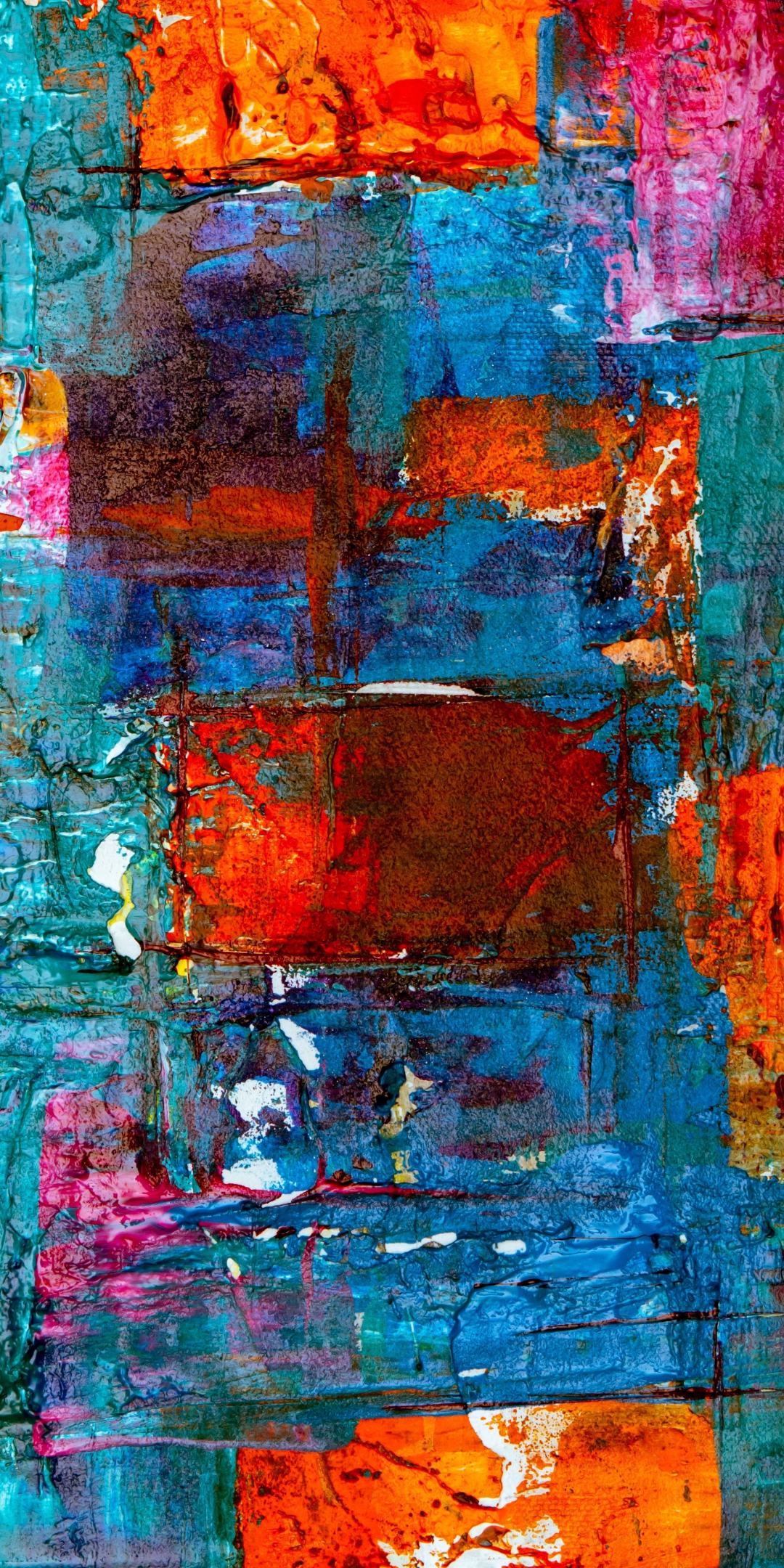 Paint, relief, texture, stains, 1080x2160 wallpaper