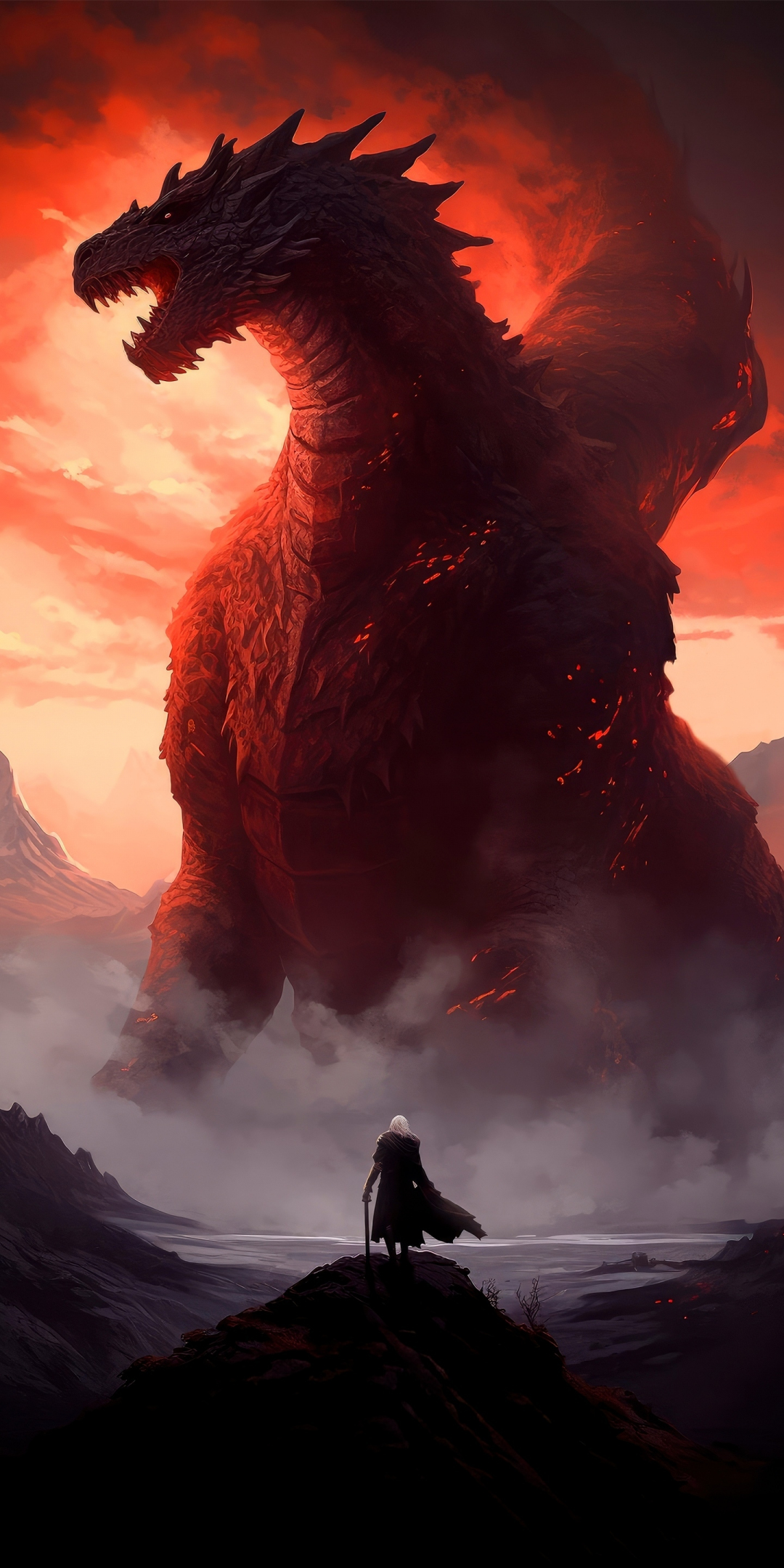 House of the Dragon, Dragon Rider, dark, 1080x2160 wallpaper
