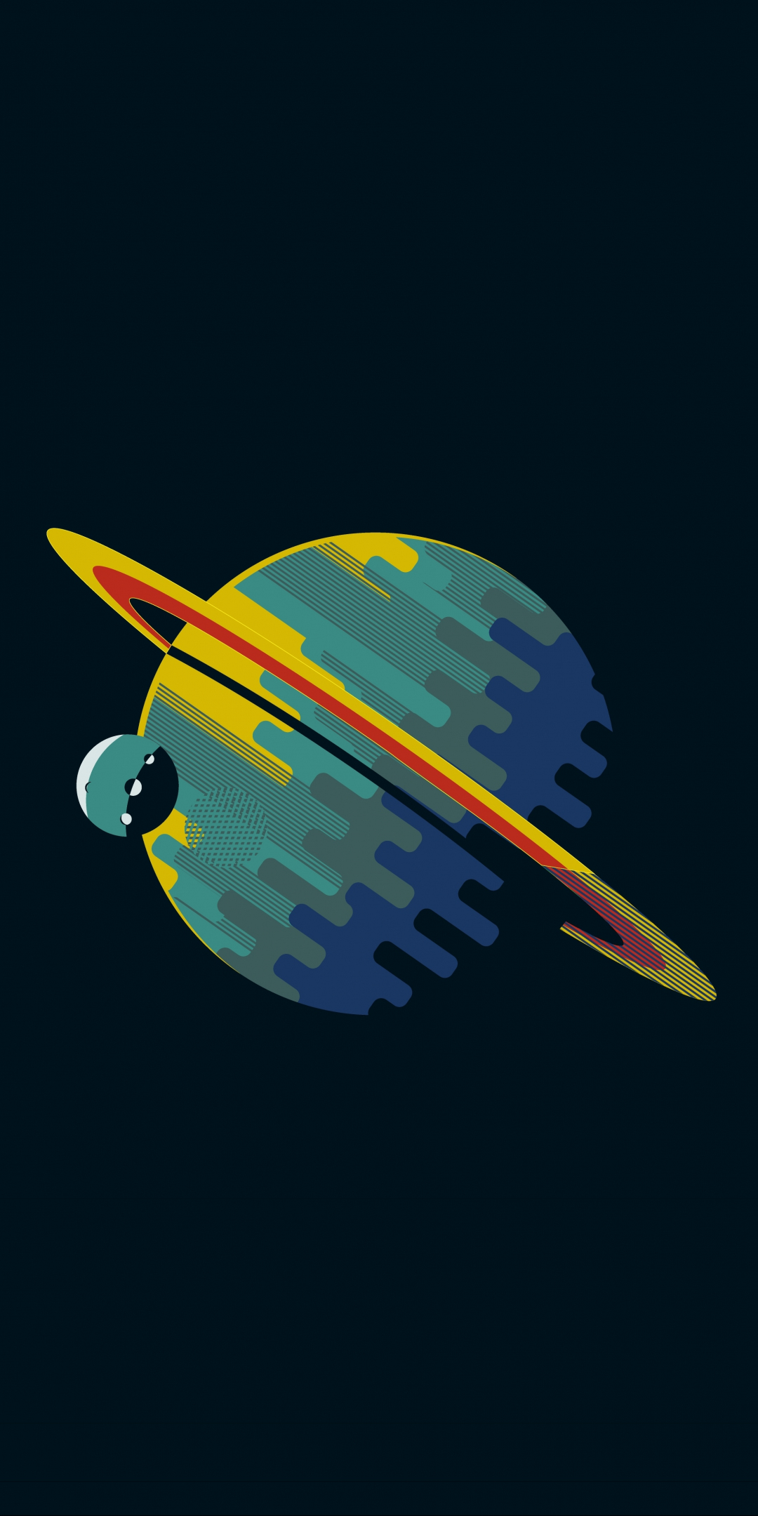 Minimal, planet, Saturn, 1080x2160 wallpaper