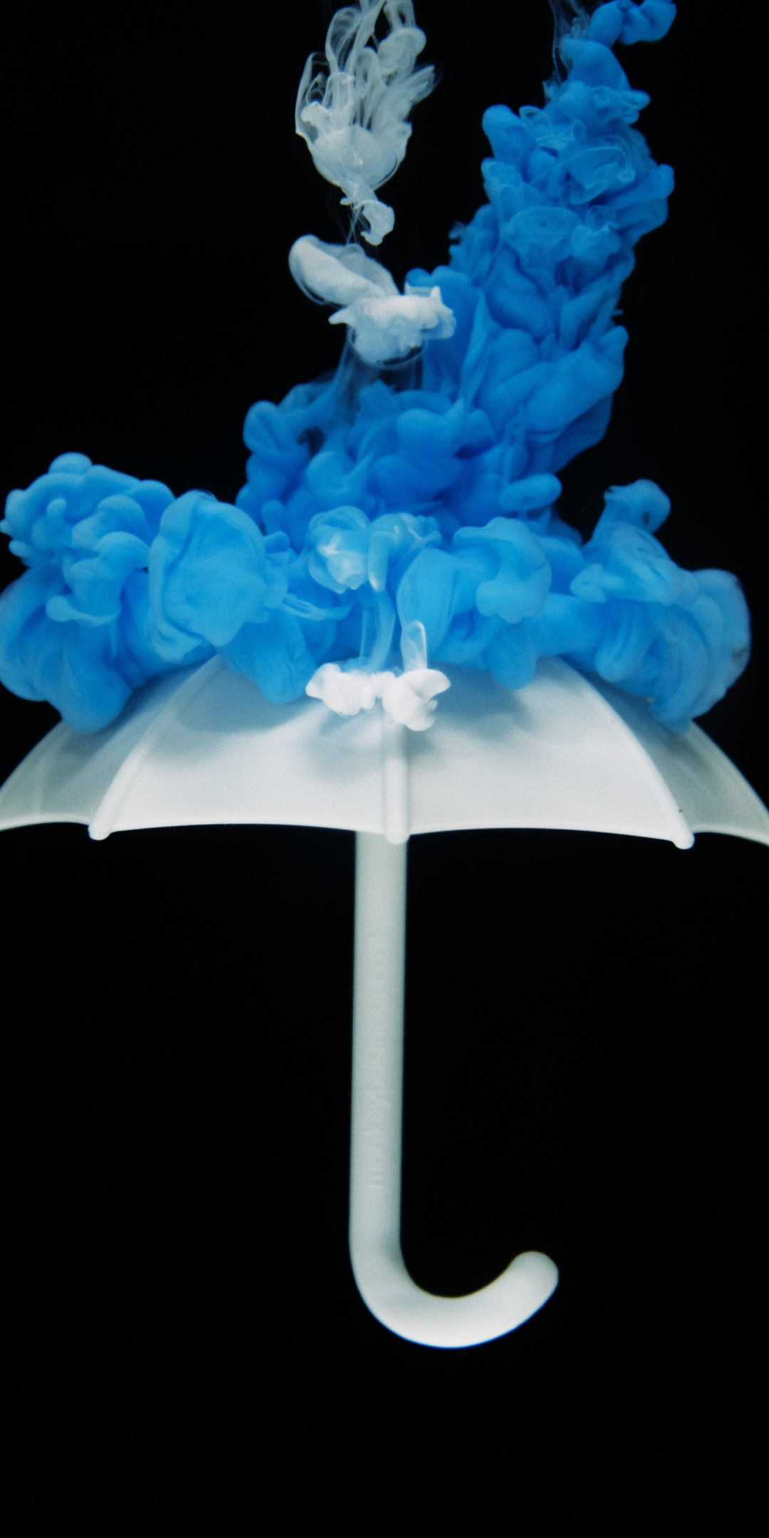 Umbrella, blue ink dipping, abstract, 1080x2160 wallpaper