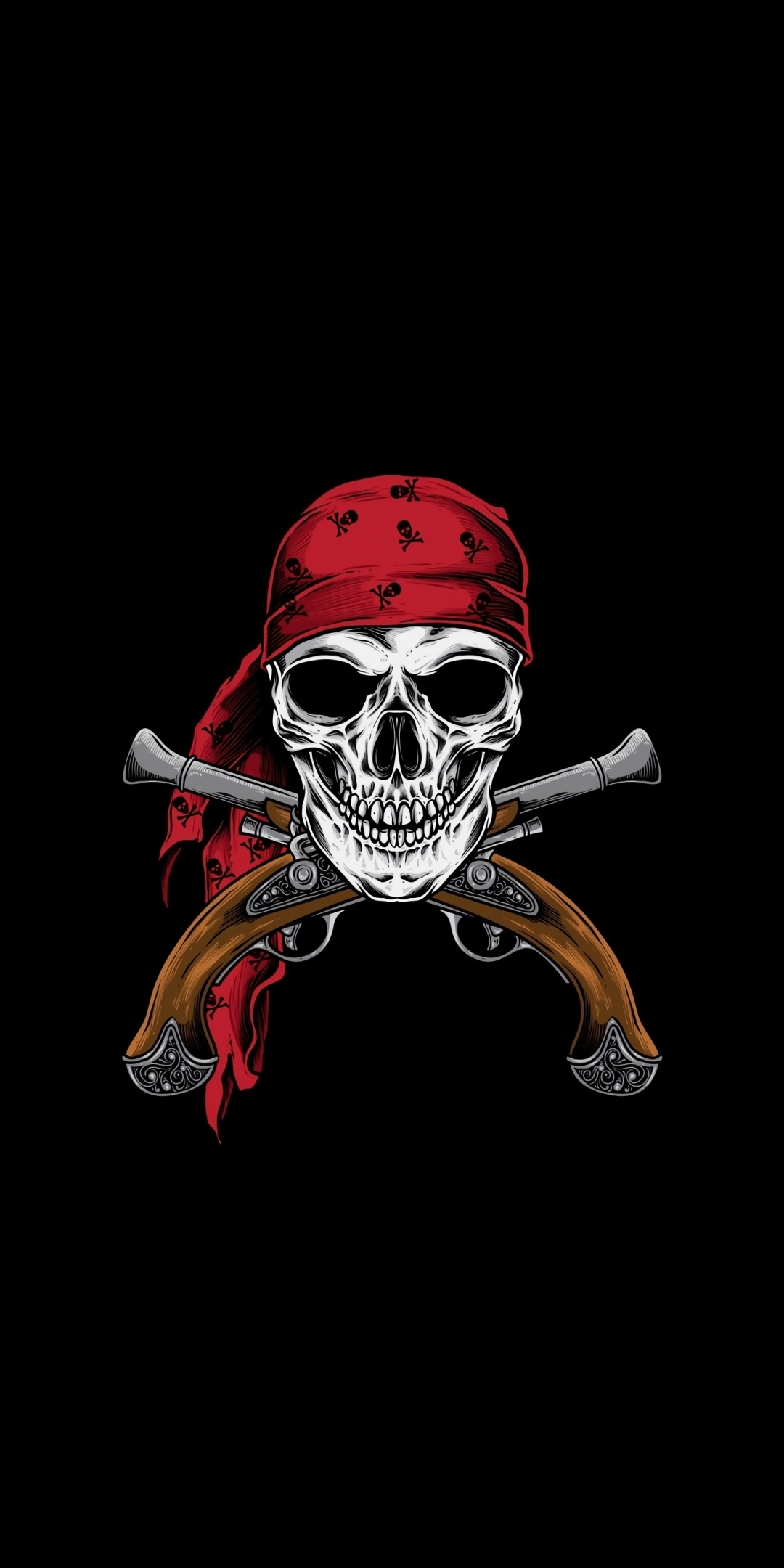 Pirate, skull, minimal, 1080x2160 wallpaper