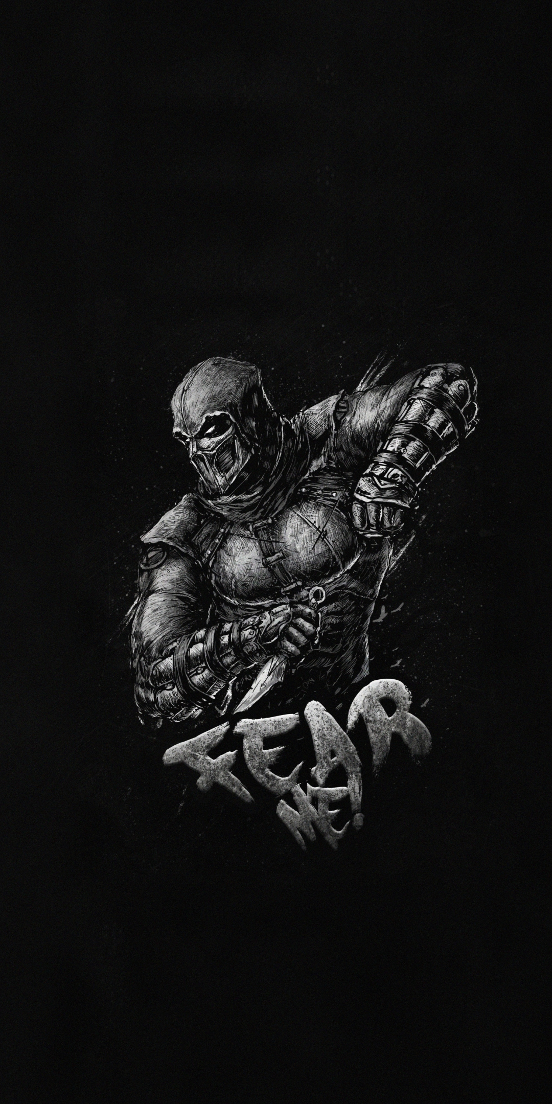 Dark, Mortal Kombat, Noob Saibot, video game, art, 1080x2160 wallpaper