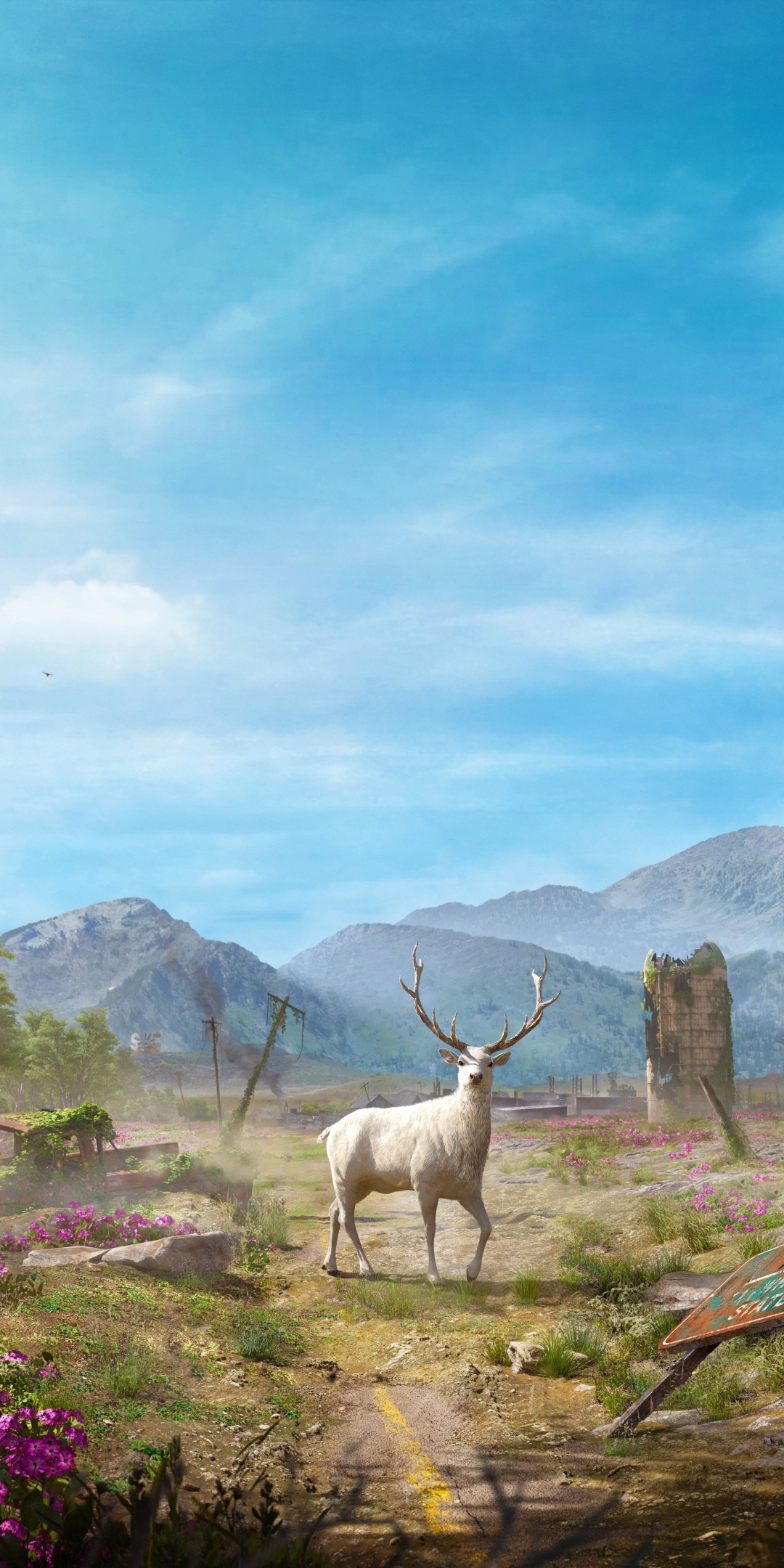 Landscape, deer, video game, Far Cry New Dawn, 1080x2160 wallpaper