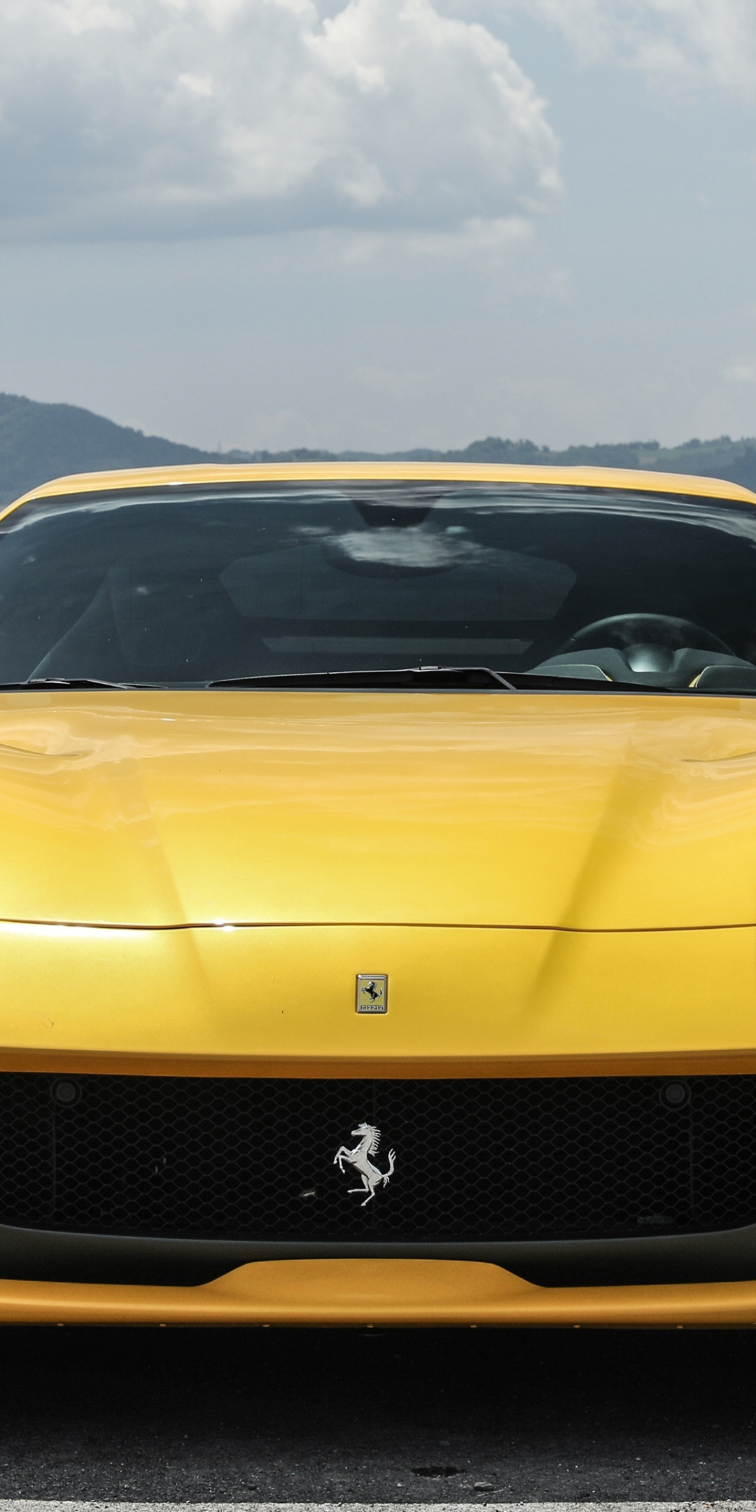Yellow, sports car, Ferrari 812 superfast, 1080x2160 wallpaper