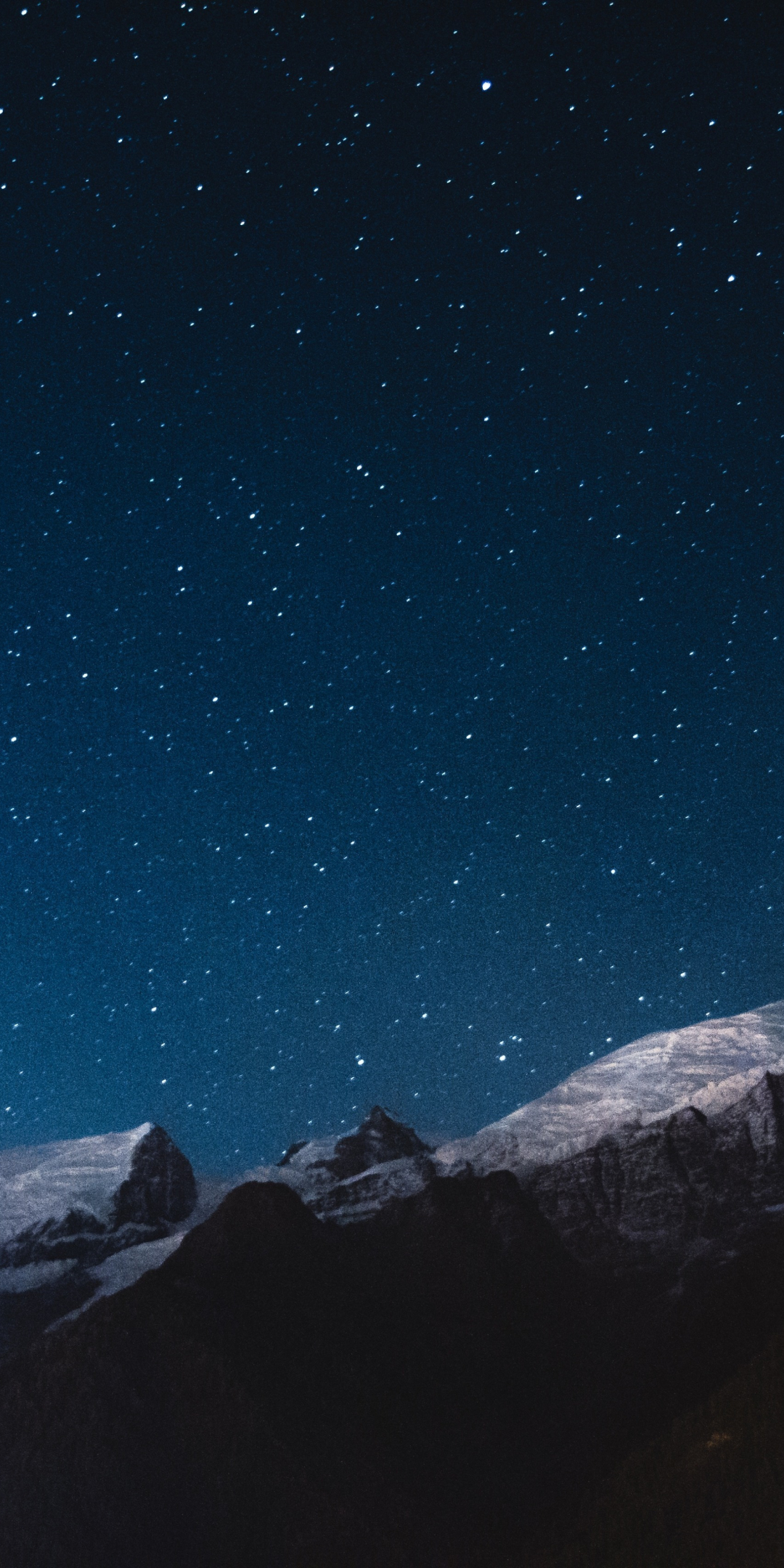 Night, mountains, stars, nature, sky, 1080x2160 wallpaper
