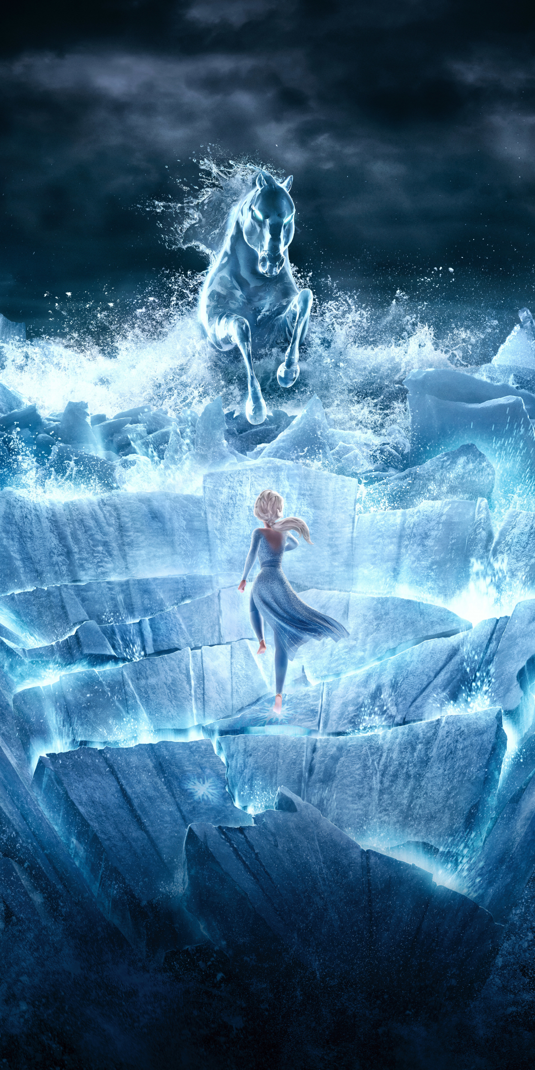 Frozen movie, snow horse, sea ride, 1080x2160 wallpaper