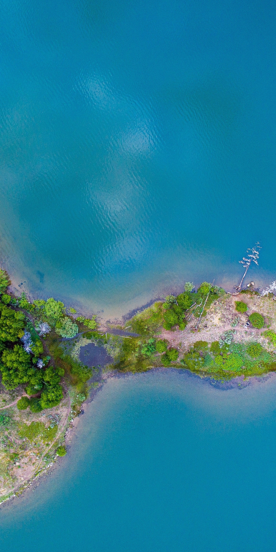 Island, aerial view, nature, sea, 1080x2160 wallpaper