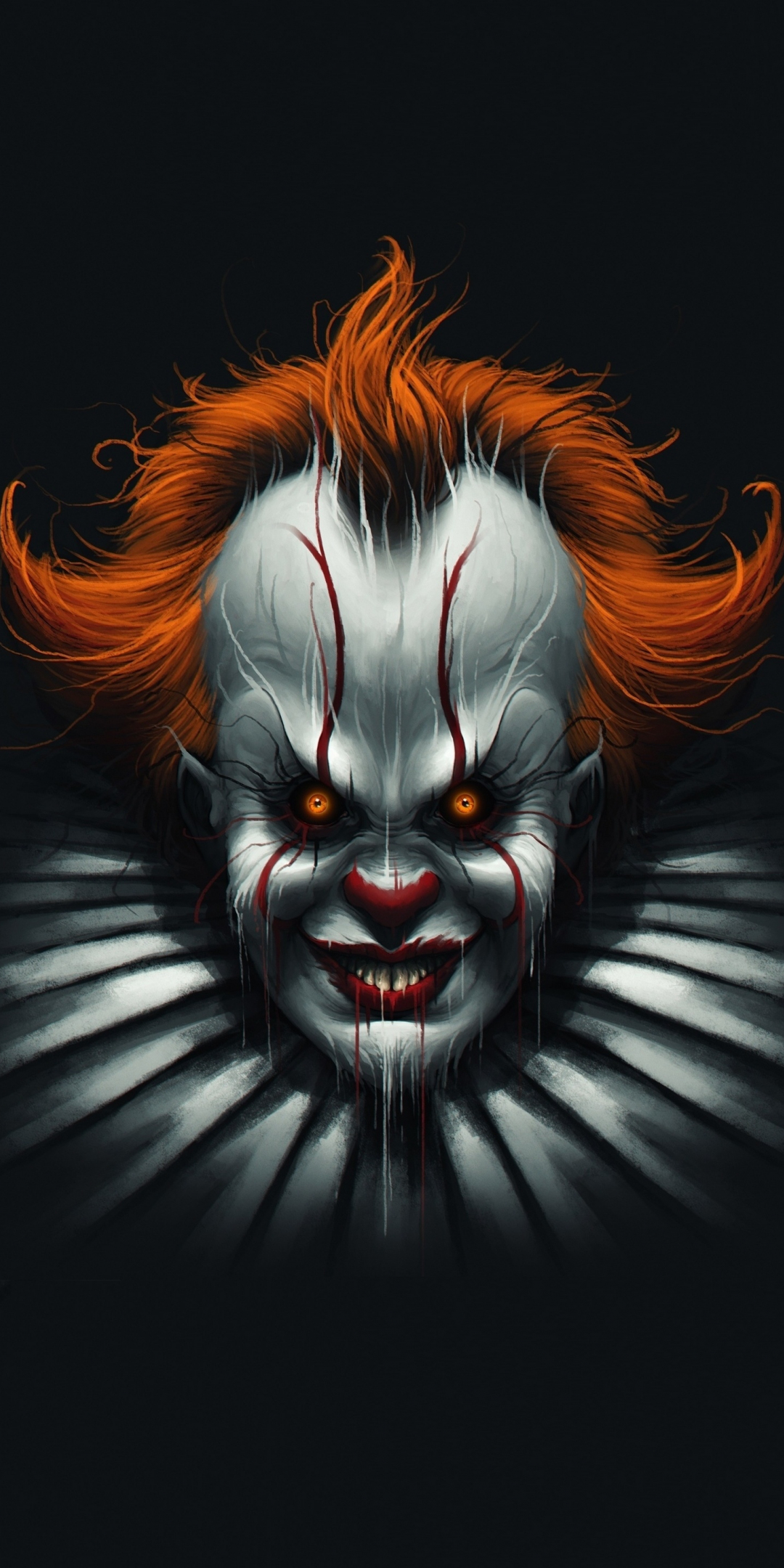 Clown, face, creepy, minimal, 1080x2160 wallpaper