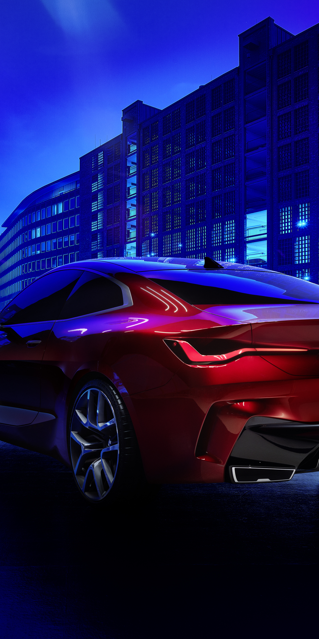 Stunning car, BMW Concept 4, rear-view, 1080x2160 wallpaper
