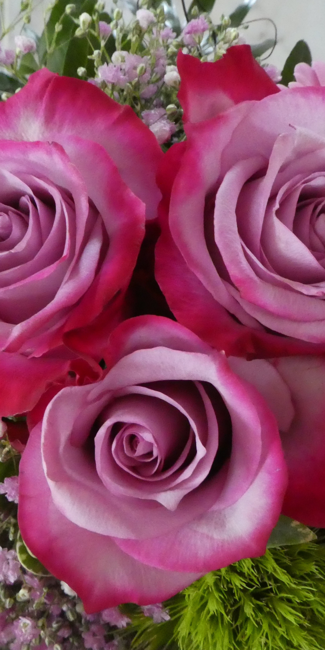Pink rose, bouquet, flowers, 1080x2160 wallpaper