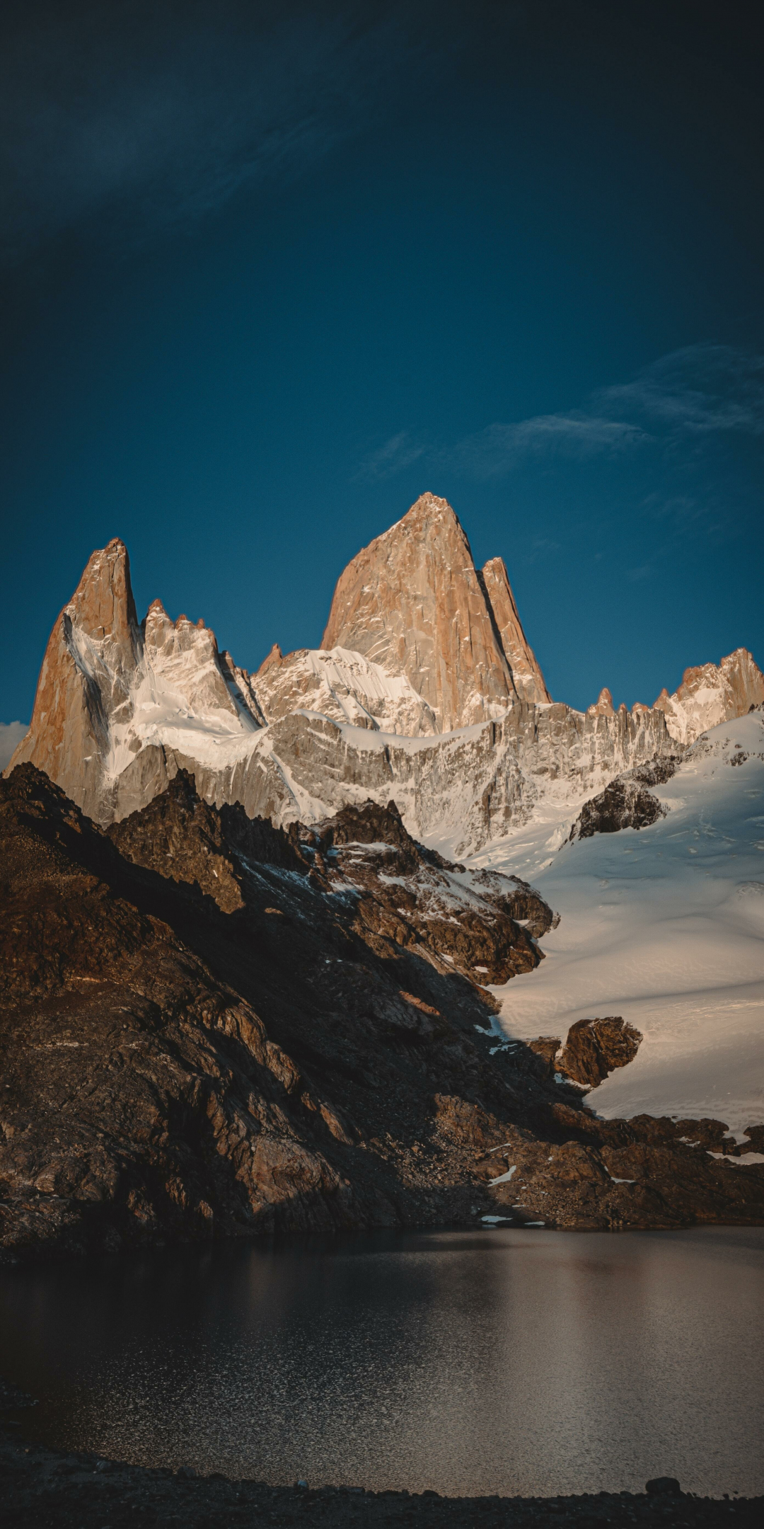 Nature, mountains, glacier, Fitz Roy, Argentina, 1080x2160 wallpaper