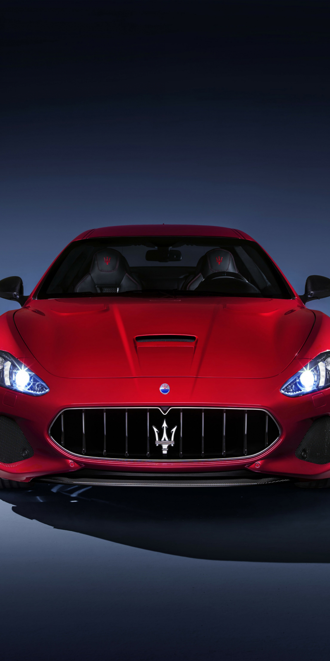 Maserati GranTurismo, sports car, front view, 1080x2160 wallpaper