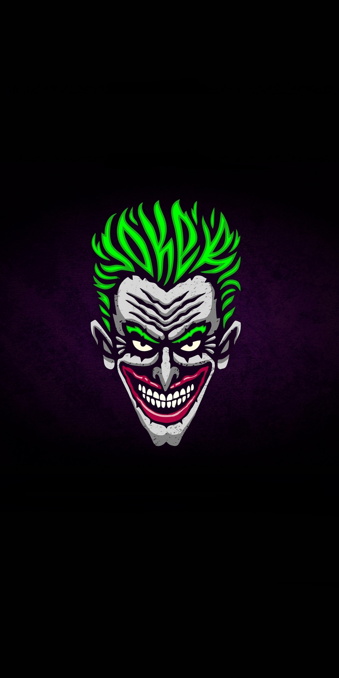 Joker, face, green hair, minimal, 1080x2160 wallpaper