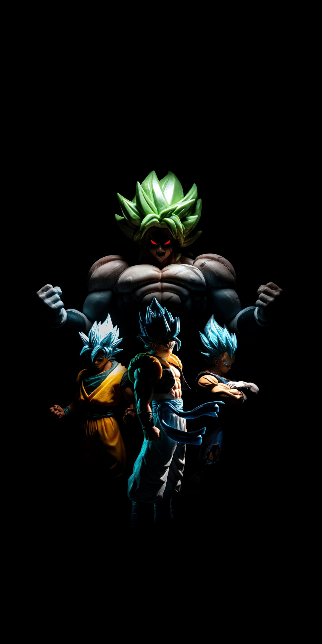 Goku and Broly, Vegeta, Gogeta, dark, 1080x2160 wallpaper