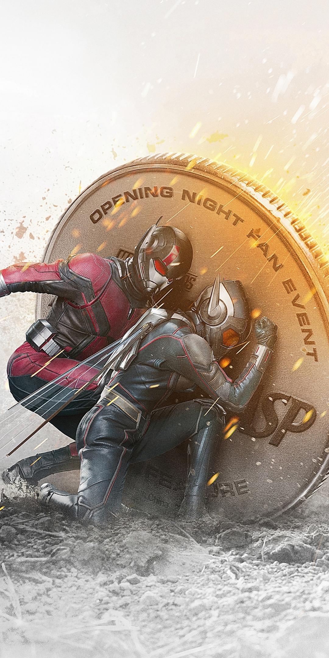 Ant-man and The Wasp, behind coin, action movie, 2018, 1080x2160 wallpaper