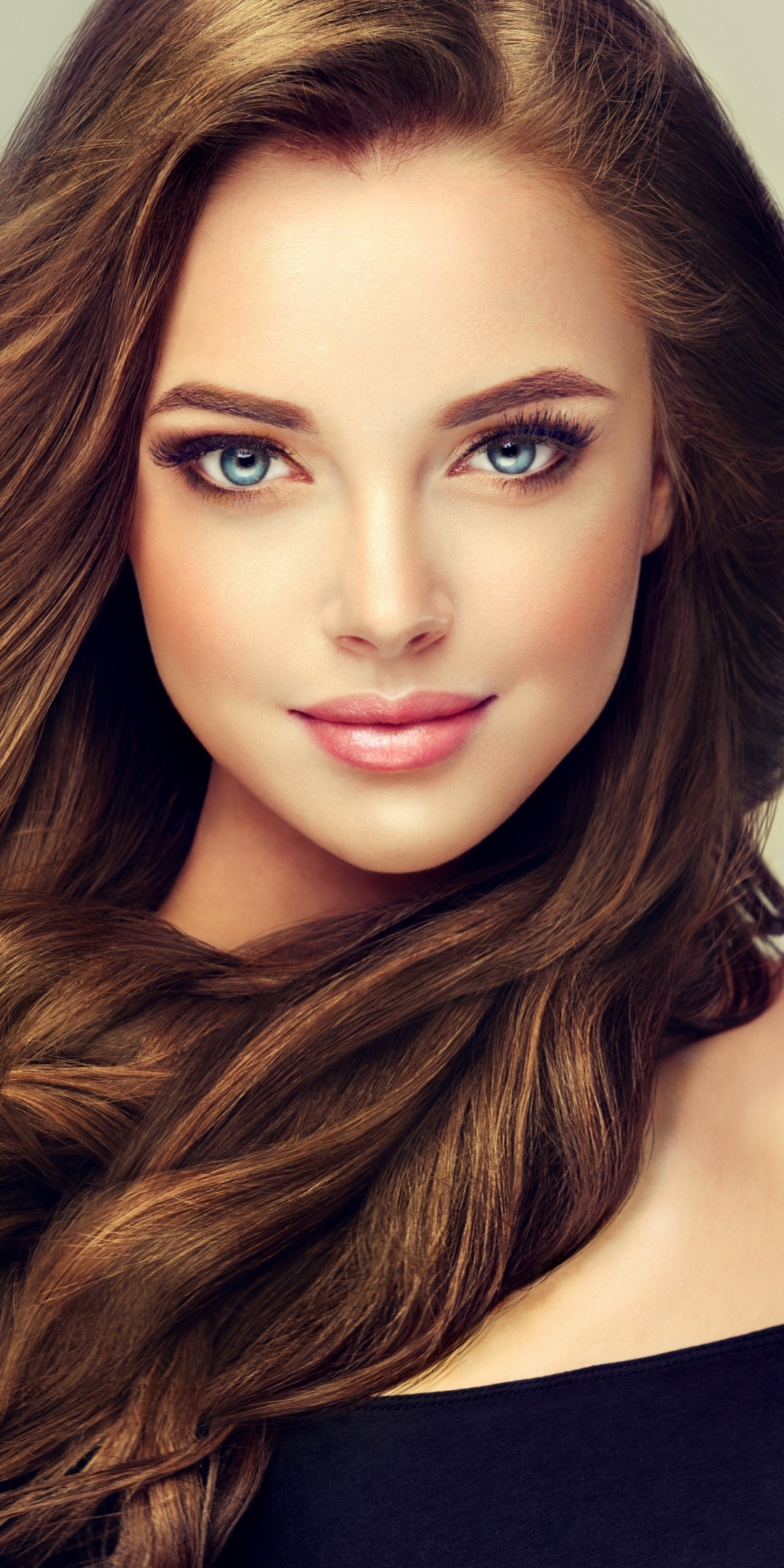Beautiful, girl, model, juicy lips, brunette, 1080x2160 wallpaper