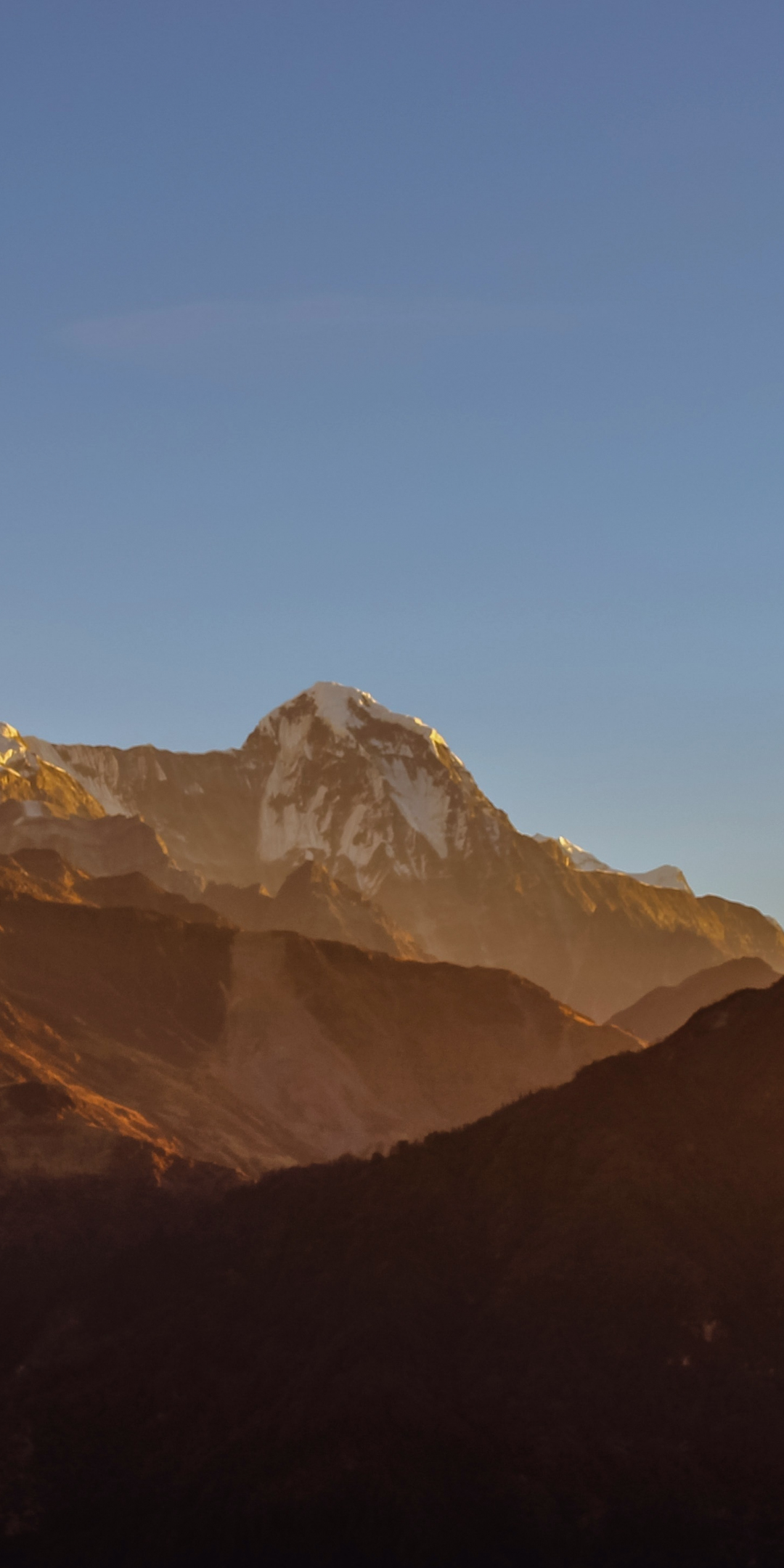 Annapurna, mountains, sunny day, blue sky, horizon, 1080x2160 wallpaper