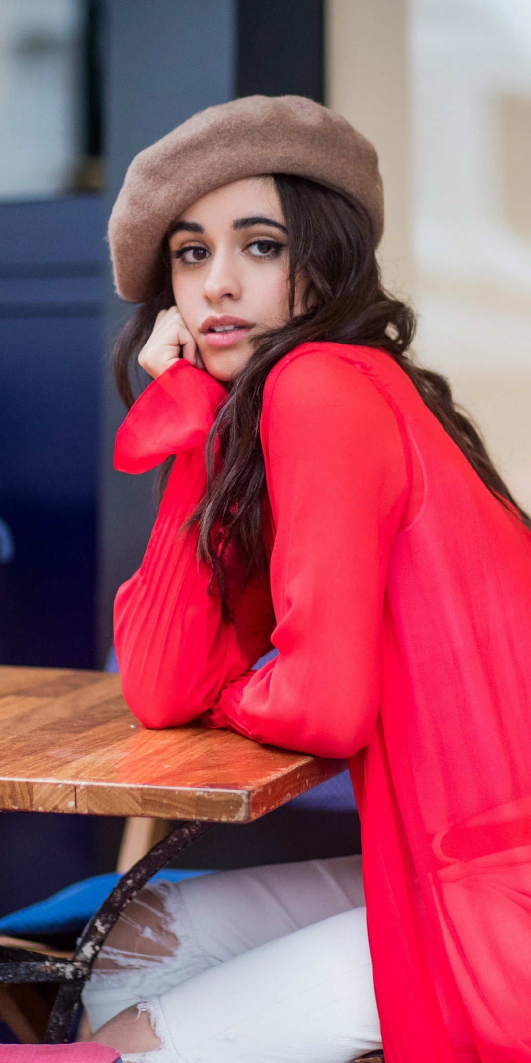 Camila Cabello, red dress, 2018, photoshoot, 1080x2160 wallpaper