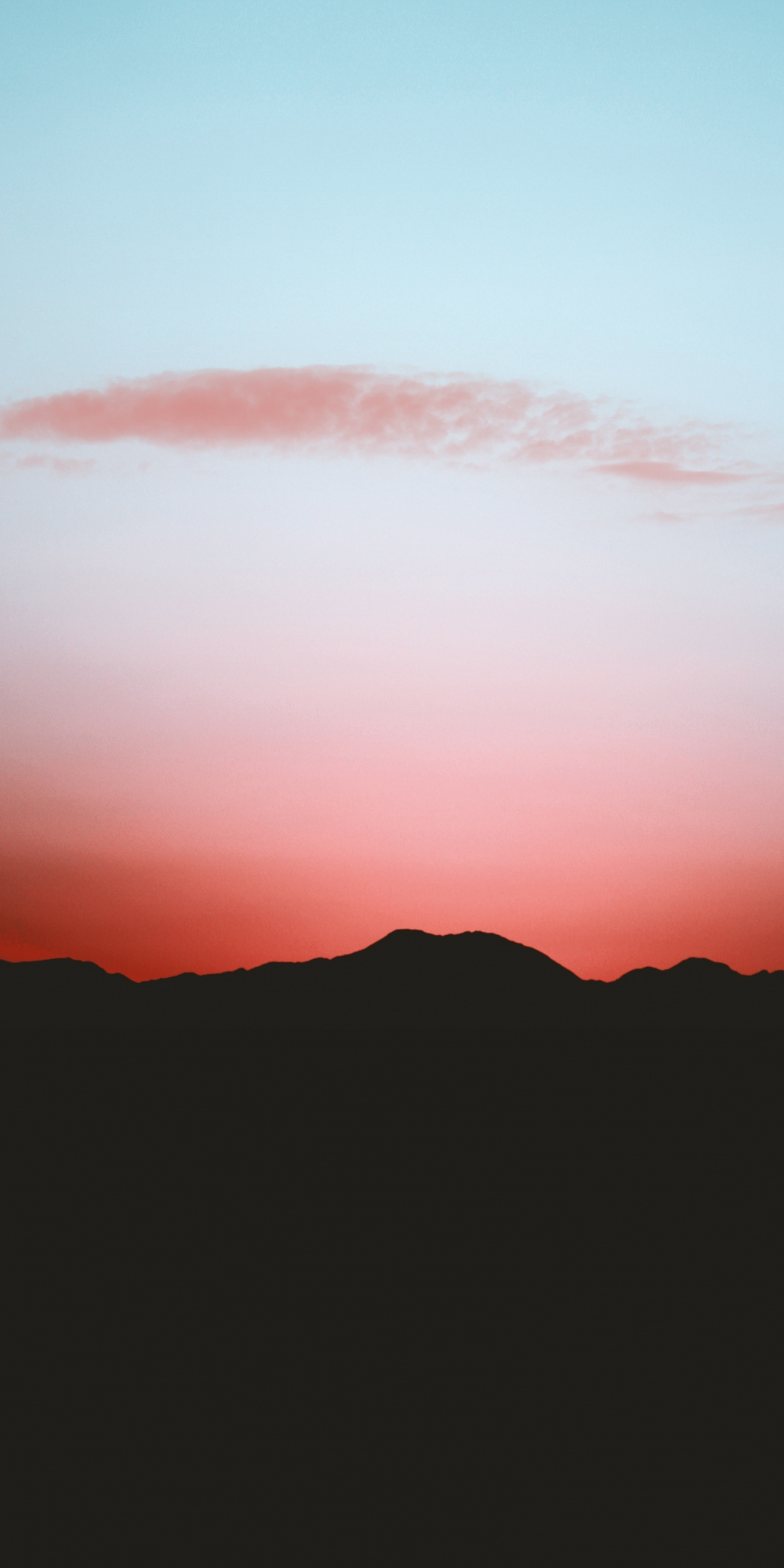 Silhouette, sunset, hills, minimal, 1080x2160 wallpaper