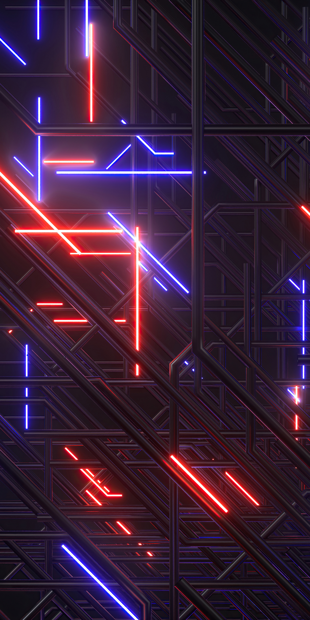 Abstract, neon lights, circuit lines, 1080x2160 wallpaper