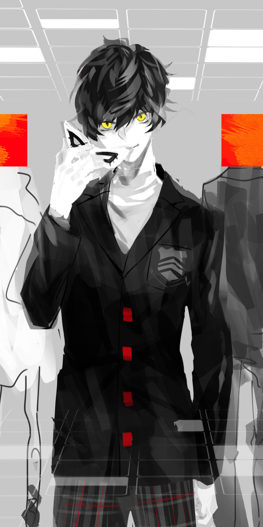 Persona 5, Akira Kurusu, anime boy, art, 1080x2160 wallpaper