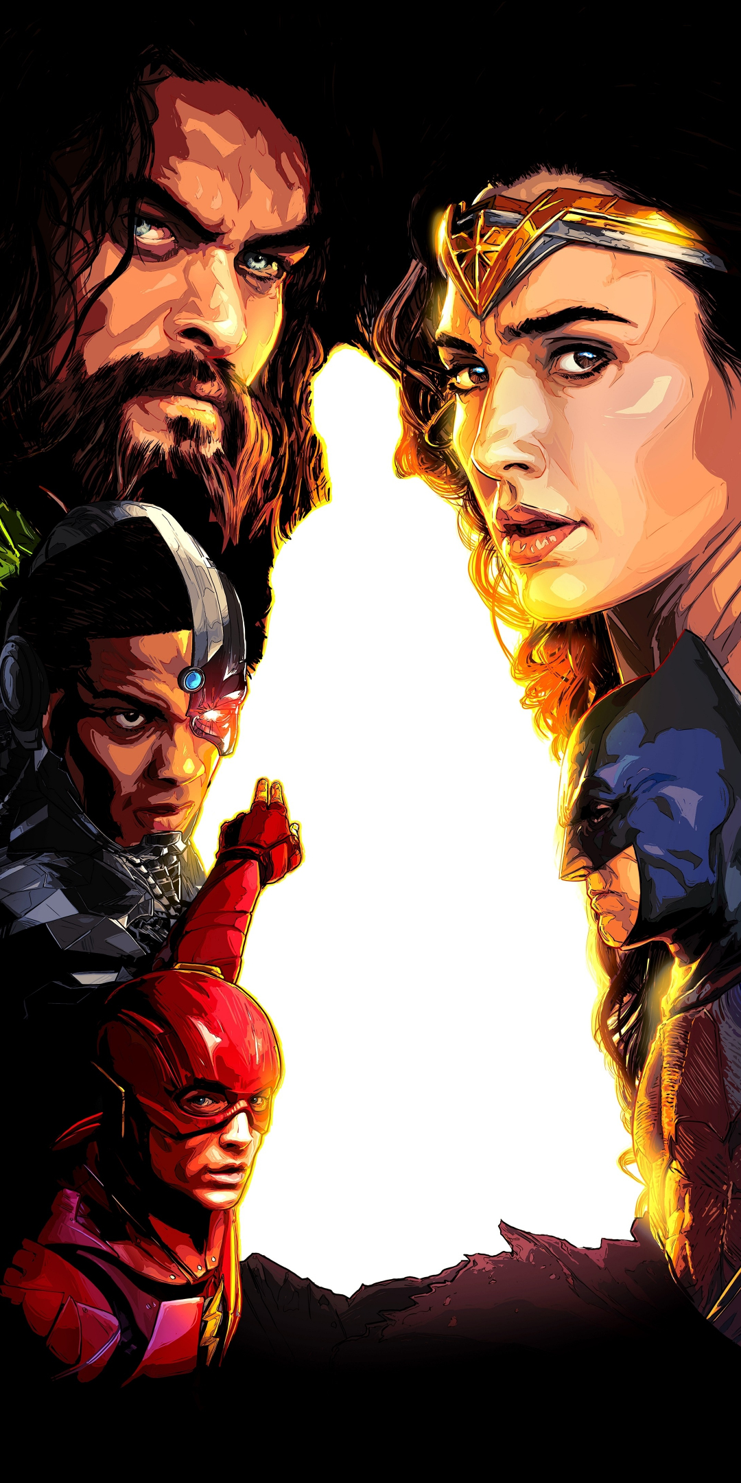 Justice league, 2017, movie, minimal, 1080x2160 wallpaper