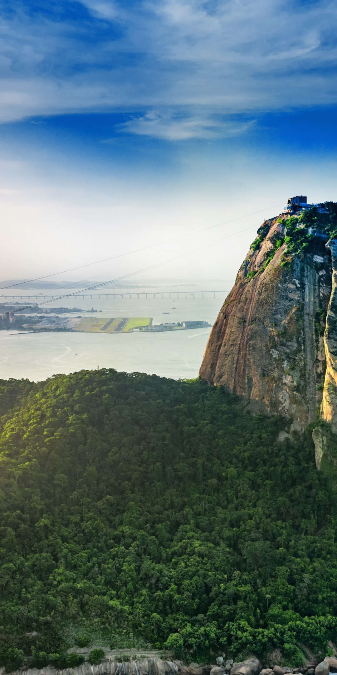 Rio de Janeiro, city, mountains, coast, aerial view, 1080x2160 wallpaper