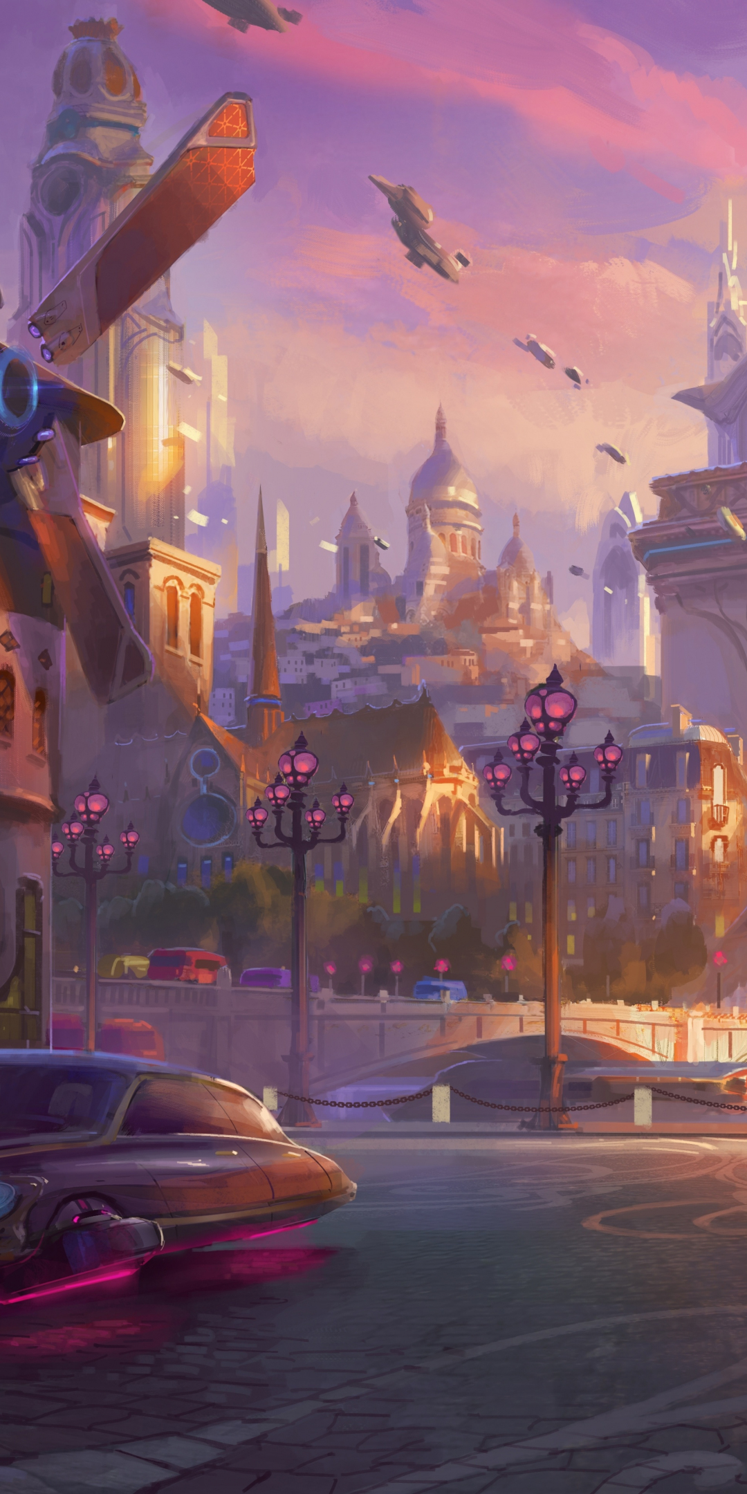 Fantasy, city, overwatch, game, 1080x2160 wallpaper