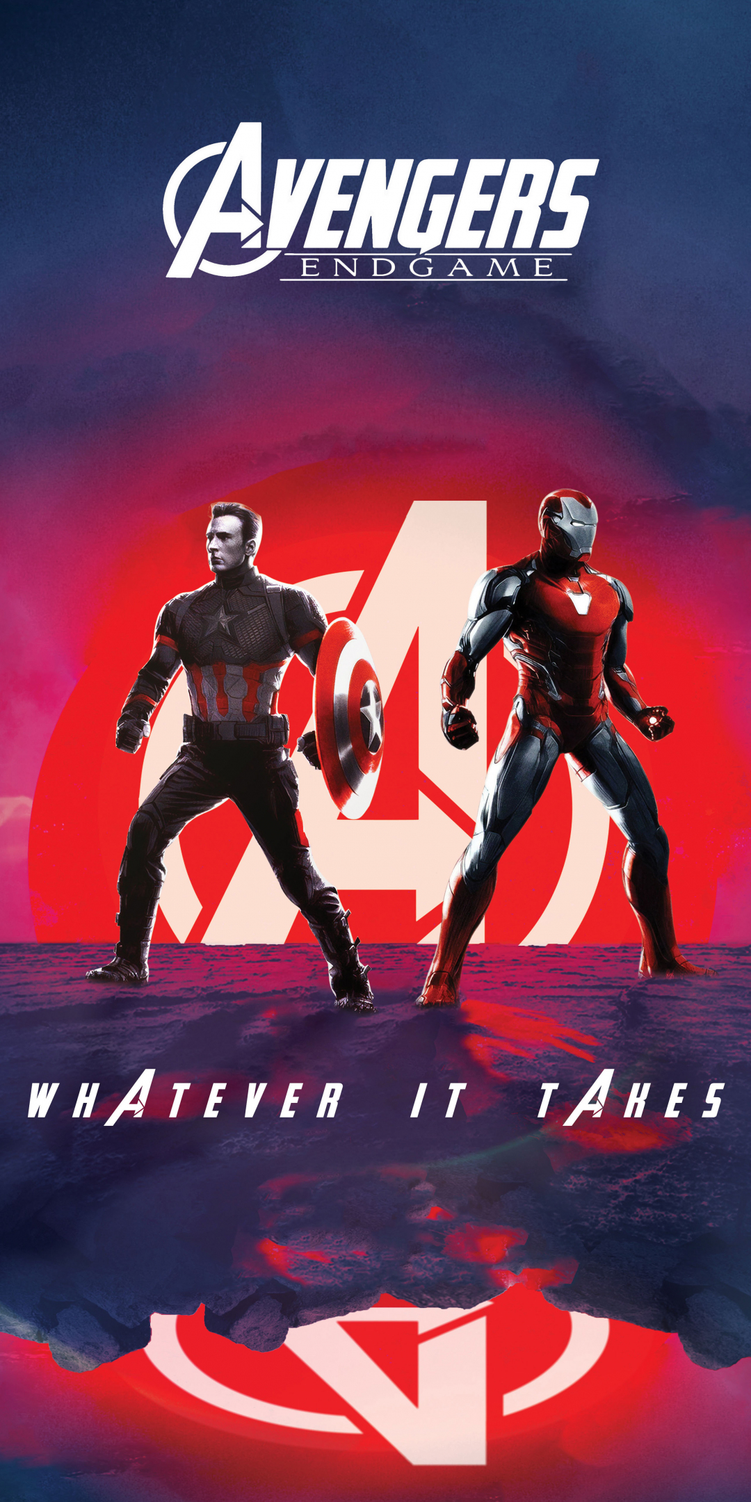 Captain America, Iron Man, Avengers: Endgame, movie, art, 1080x2160 wallpaper
