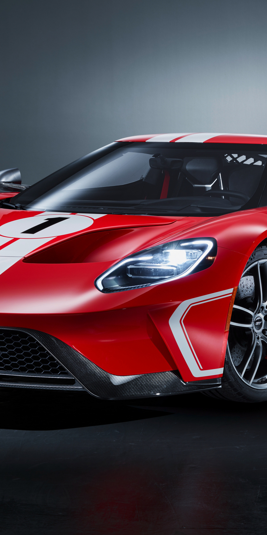 2018 Ford Gt '67 Heritage Edition, Red Sports Car, 1080x2160 wallpaper