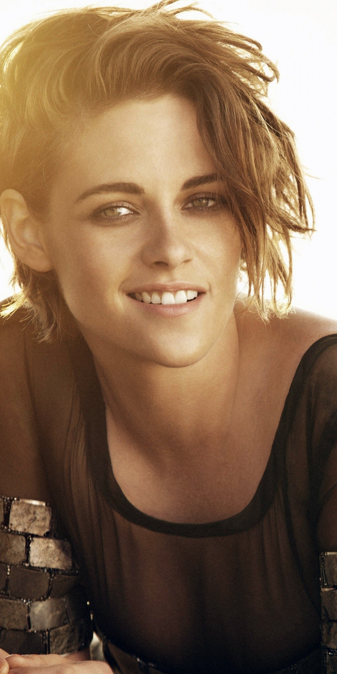 Kristen Stewart, gorgeous, smile, outdoor, 1080x2160 wallpaper