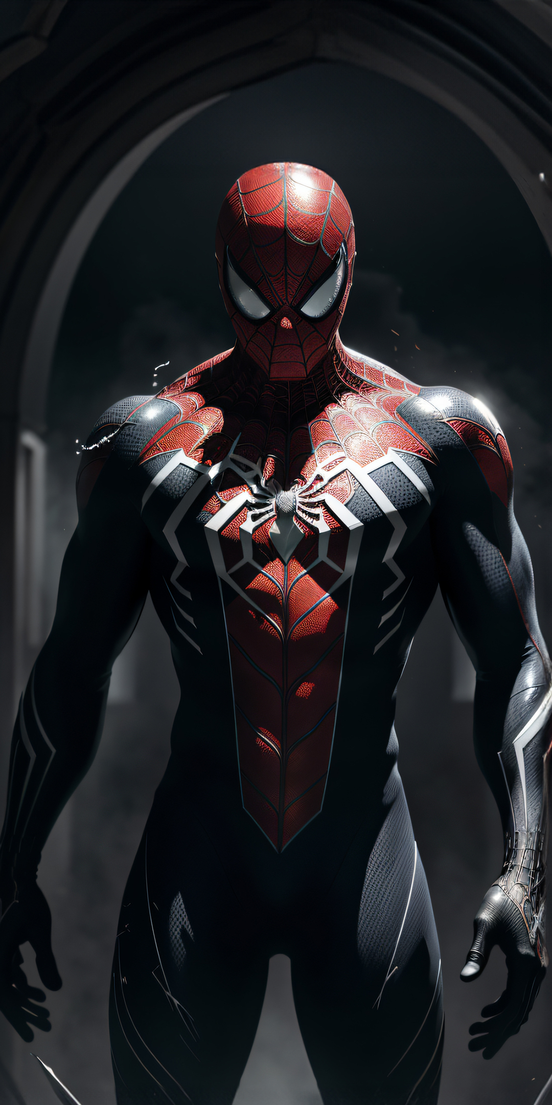 Confident, already ready for defence, Spider-man art, 1080x2160 wallpaper