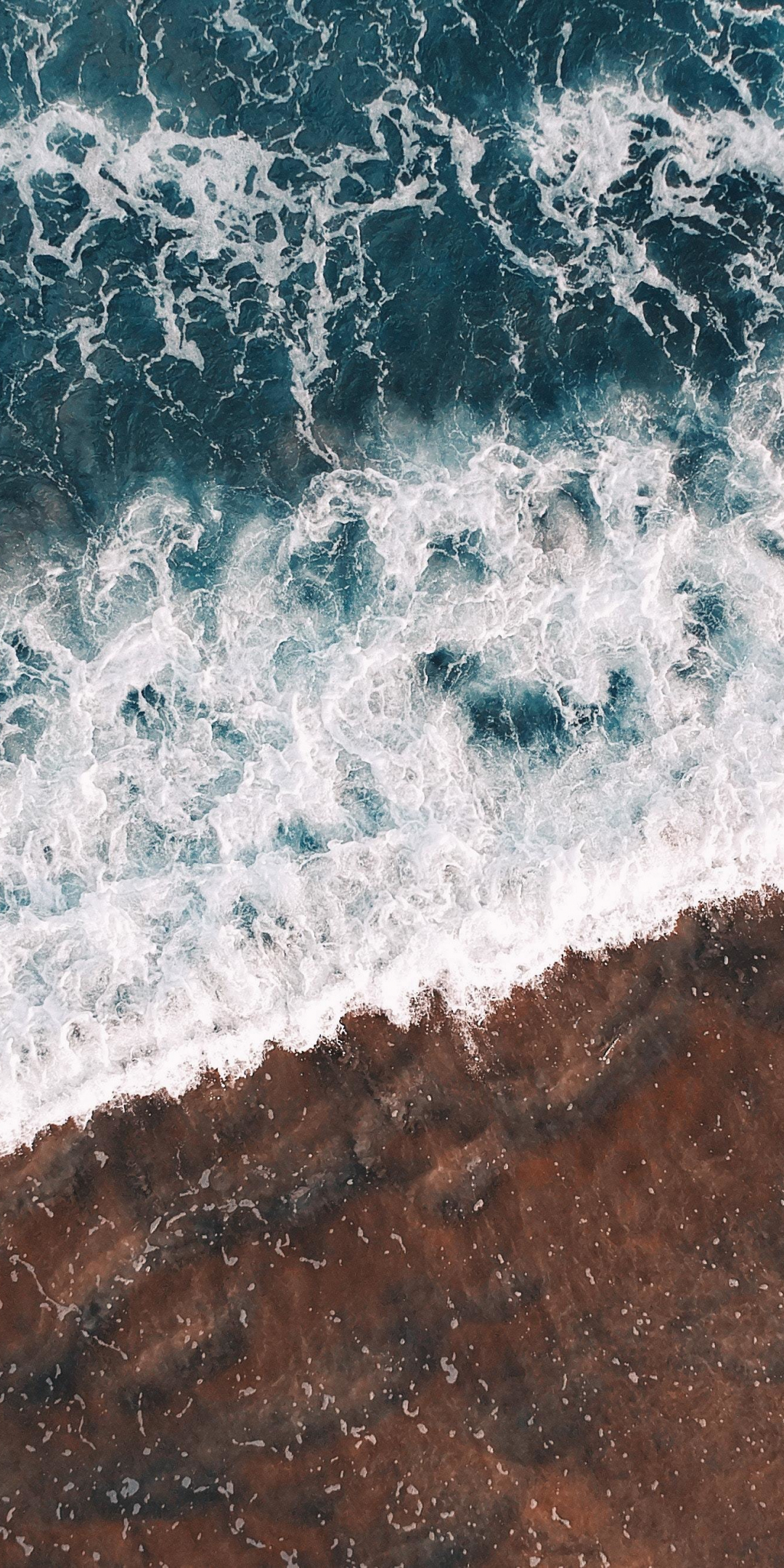 Aerial view, calm, sea waves, nature, 1080x2160 wallpaper