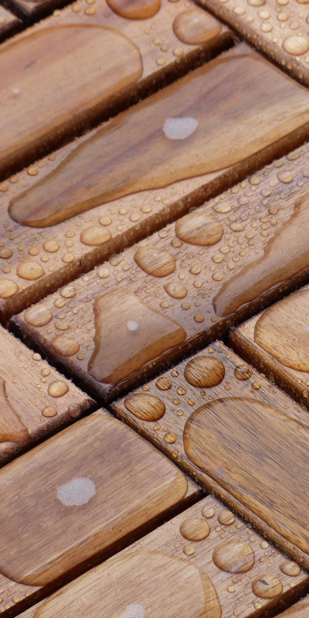 Water on wooden surface, texture, 1080x2160 wallpaper