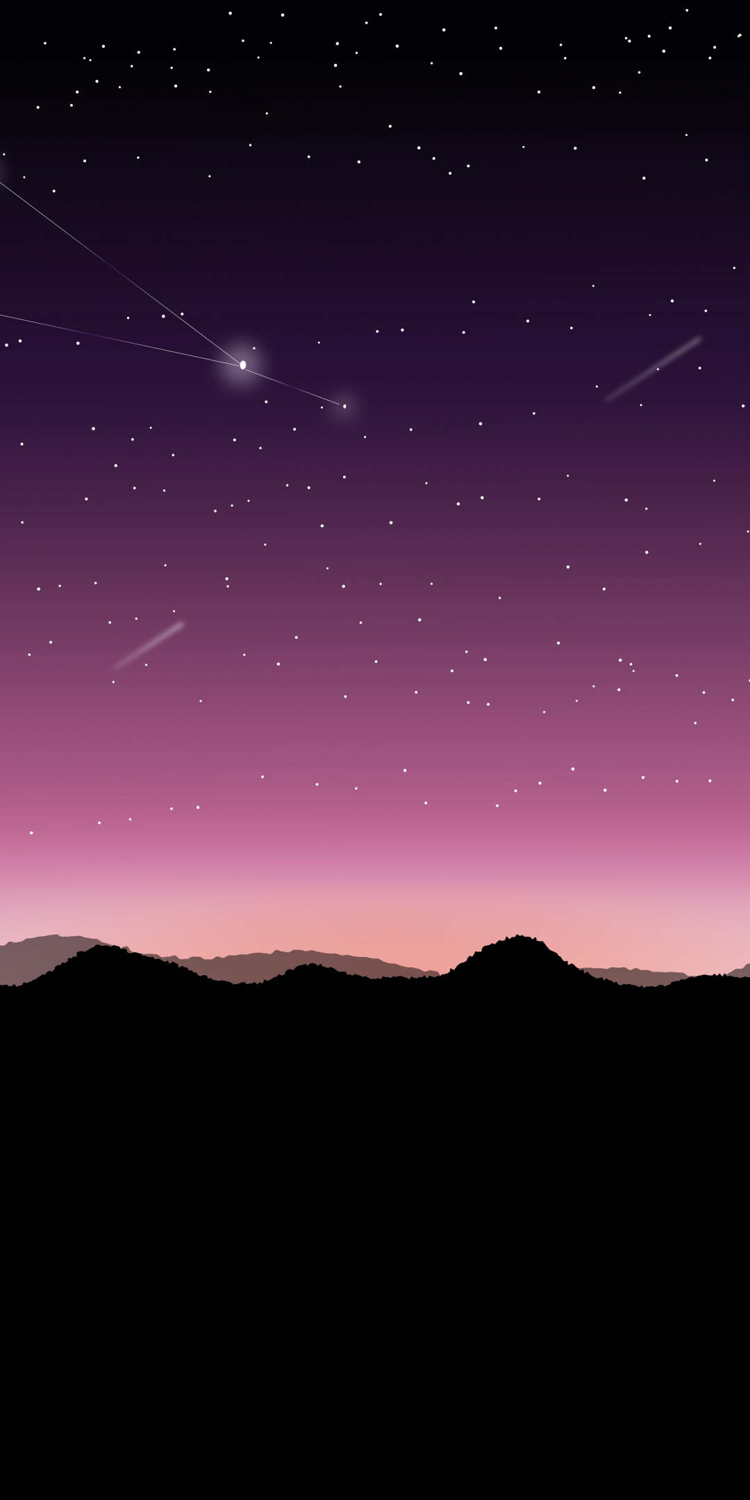 Star fall, night, sky, digital art, 1080x2160 wallpaper