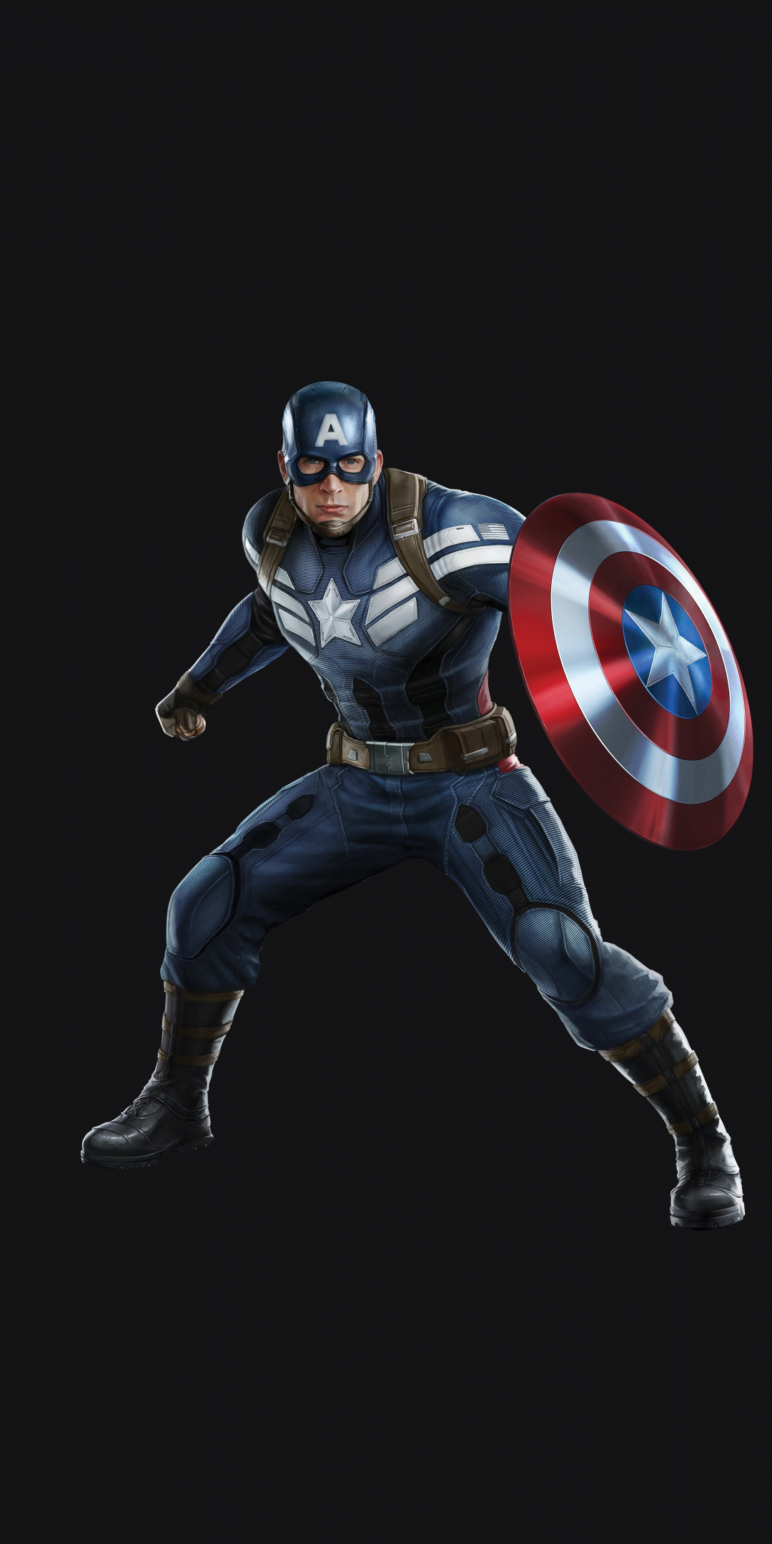 Captain America, superhero, marvel comics, minimal, 1080x2160 wallpaper