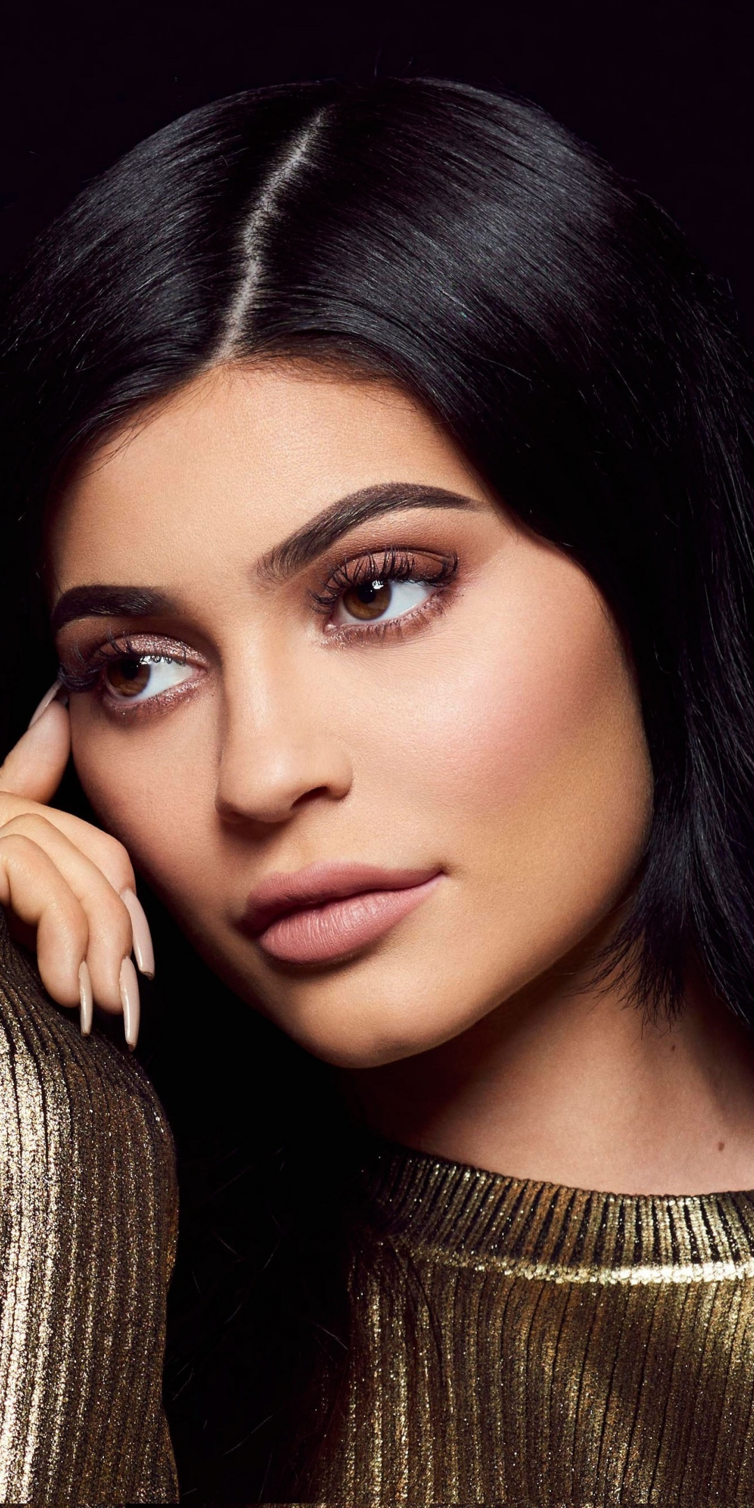 Kylie Jenner, dark hair, model, 2018, 1080x2160 wallpaper
