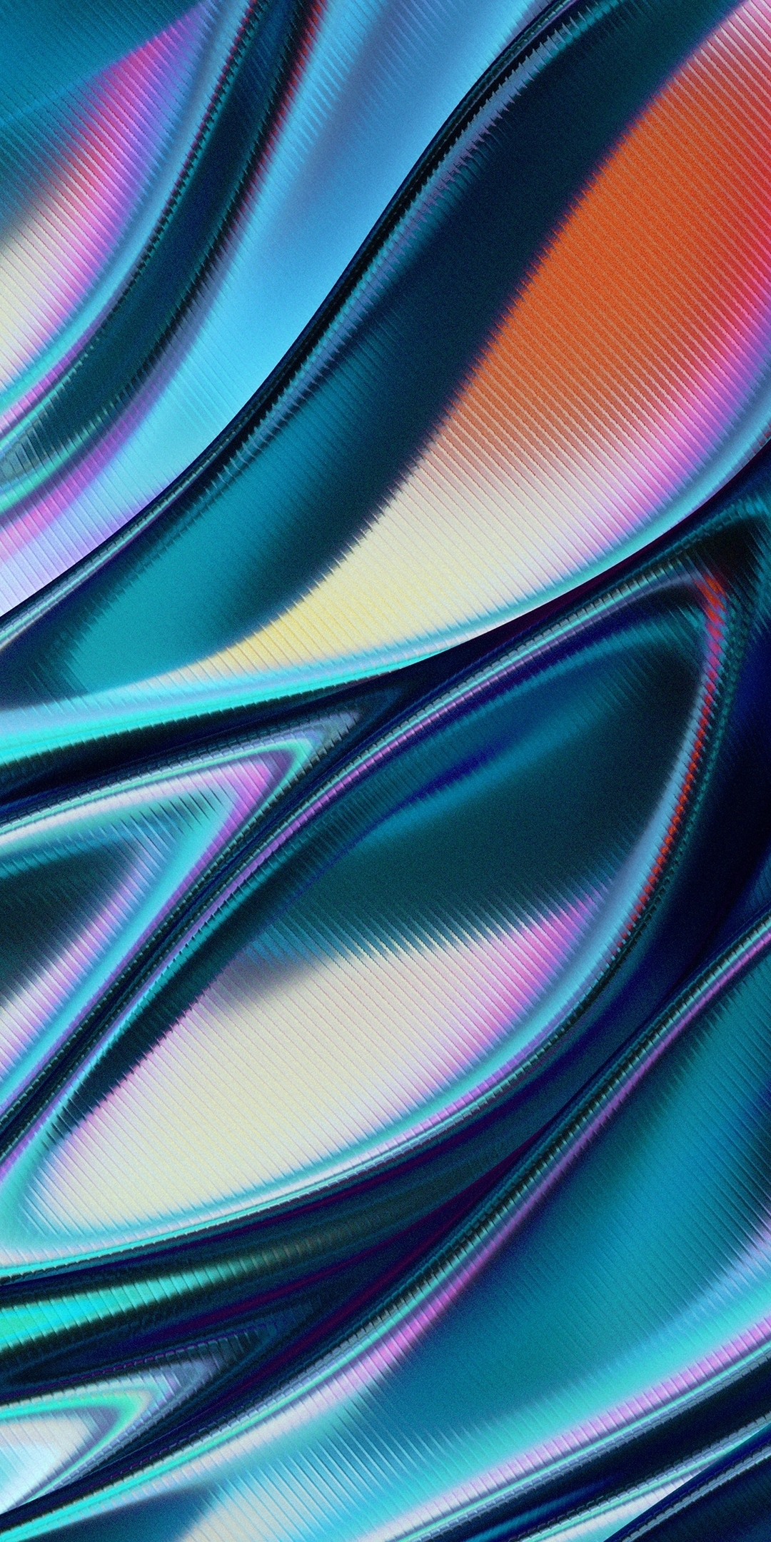 Wavy wrinkle pattern, abstraction, shine, 1080x2160 wallpaper