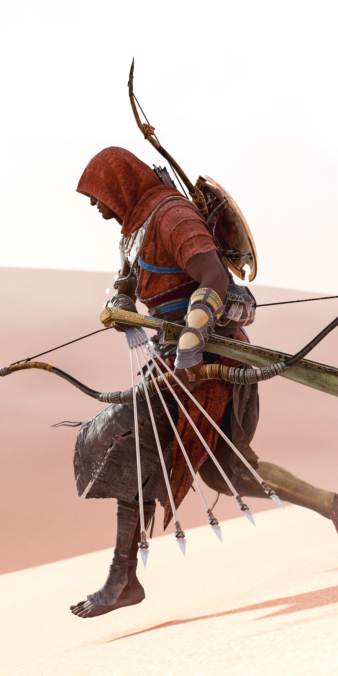 Video game, Assassin's Creed Origins, archer, desert, 1080x2160 wallpaper