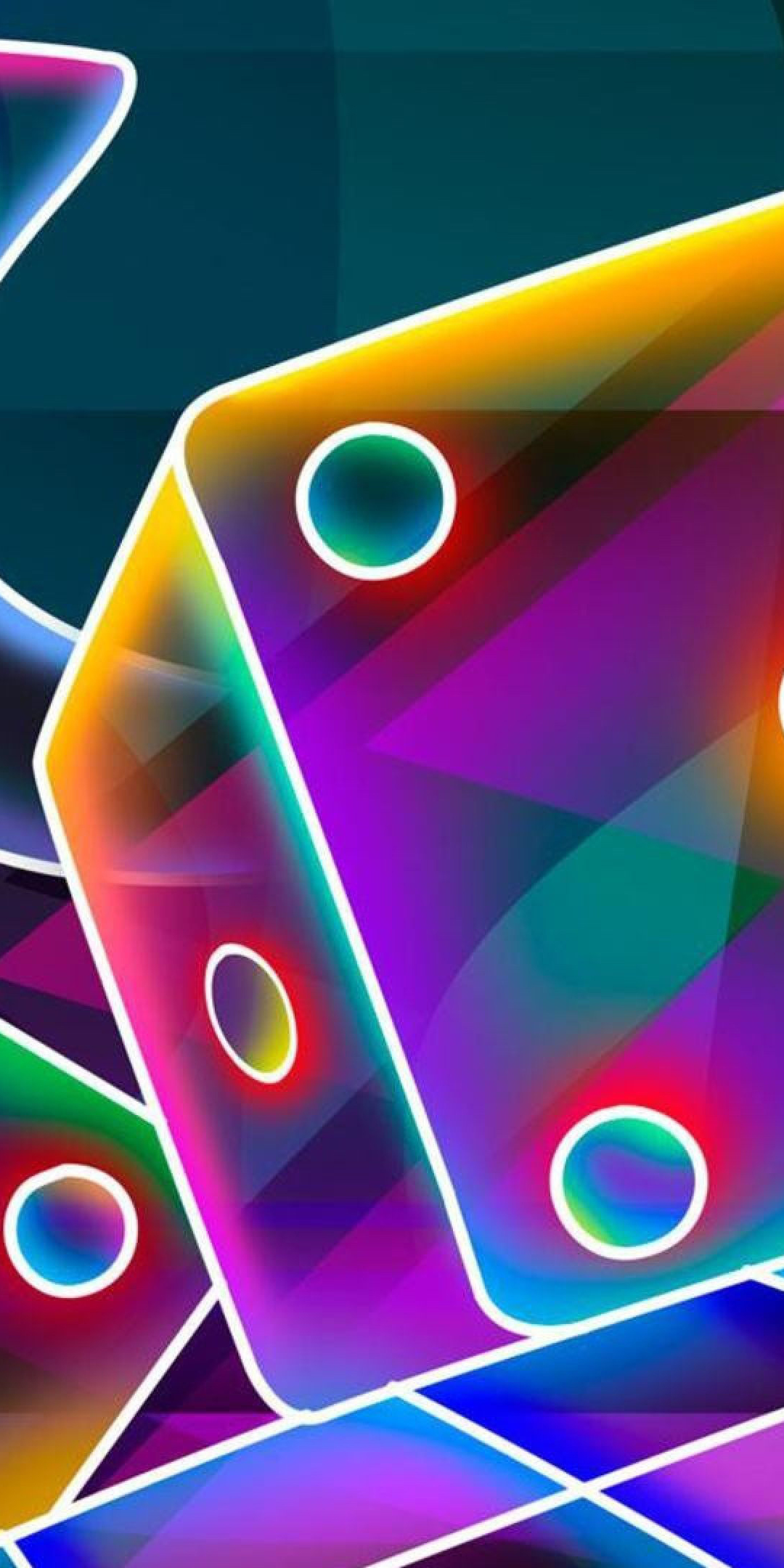 Cubes, transparent and colorful, abstract, 1080x2160 wallpaper