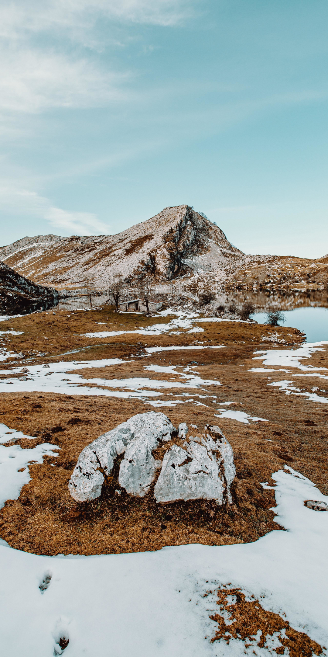 Winter, rocky hills, landscape, nature, 1080x2160 wallpaper