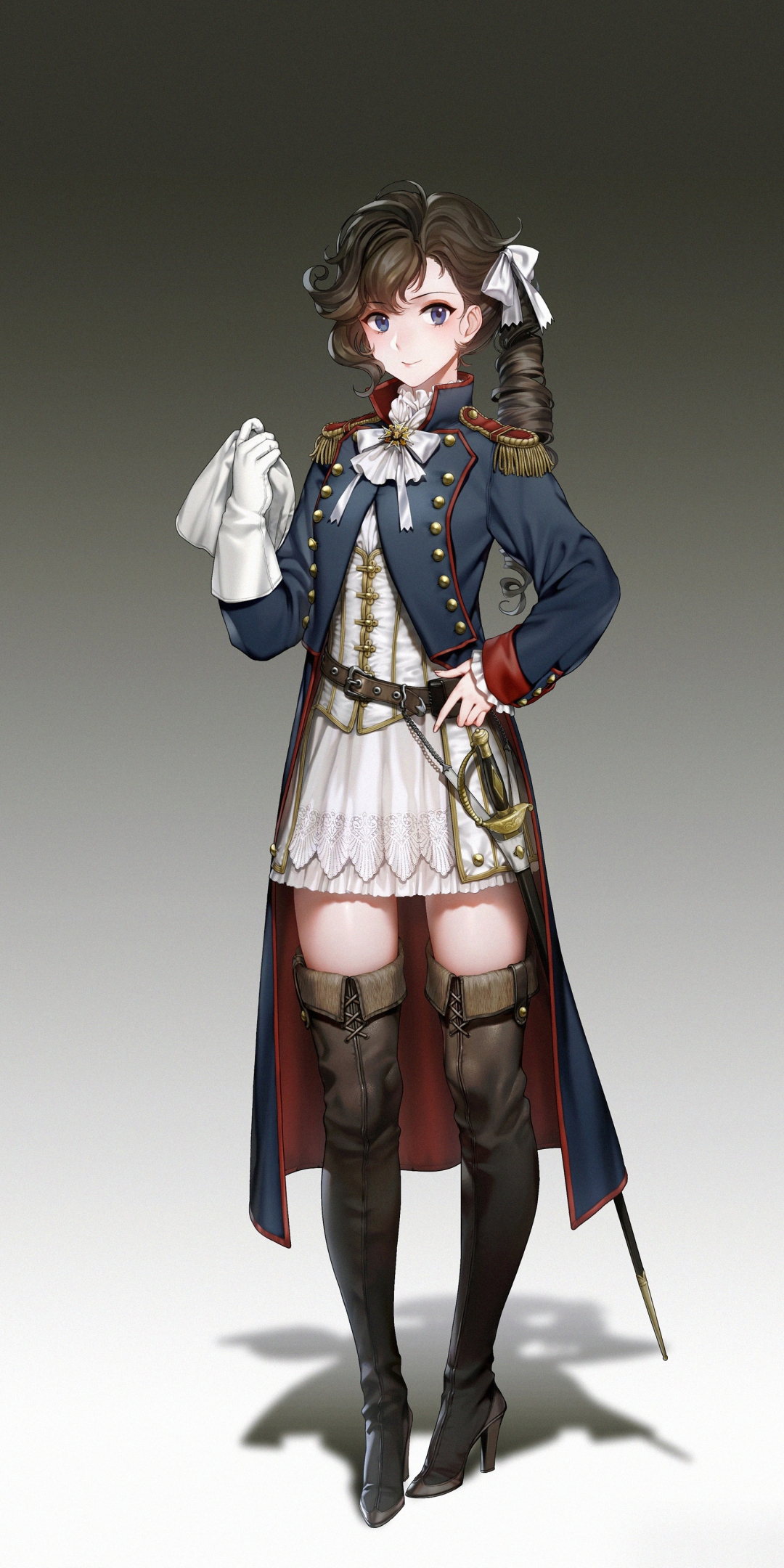 Military, anime girl, uniform, beautiful, 2019, 1080x2160 wallpaper
