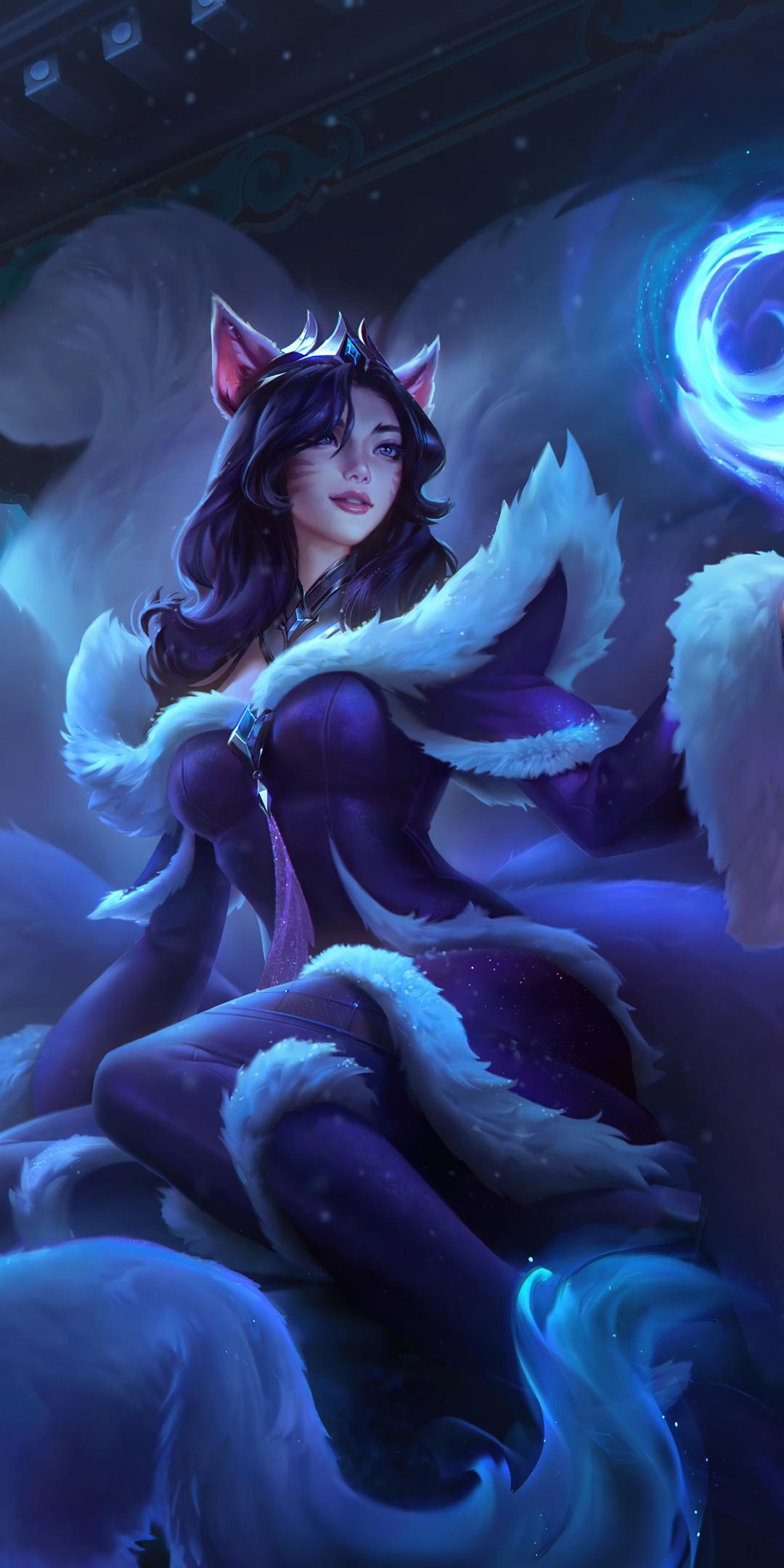 Beautiful ahri, a elf girl, game, 2023, 1080x2160 wallpaper