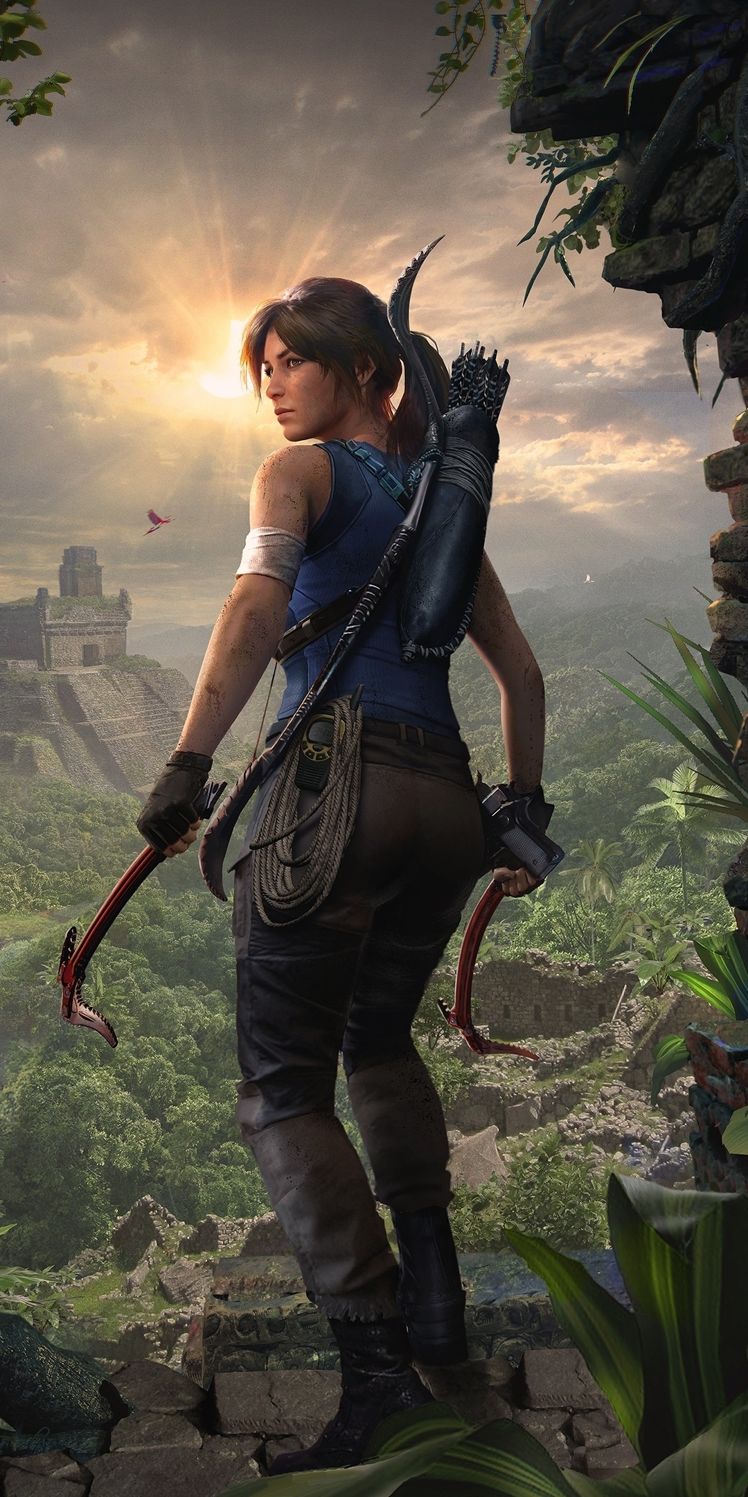 Explorer, video game, Lara Croft, Shadow of the Tomb Raider, 1080x2160 wallpaper