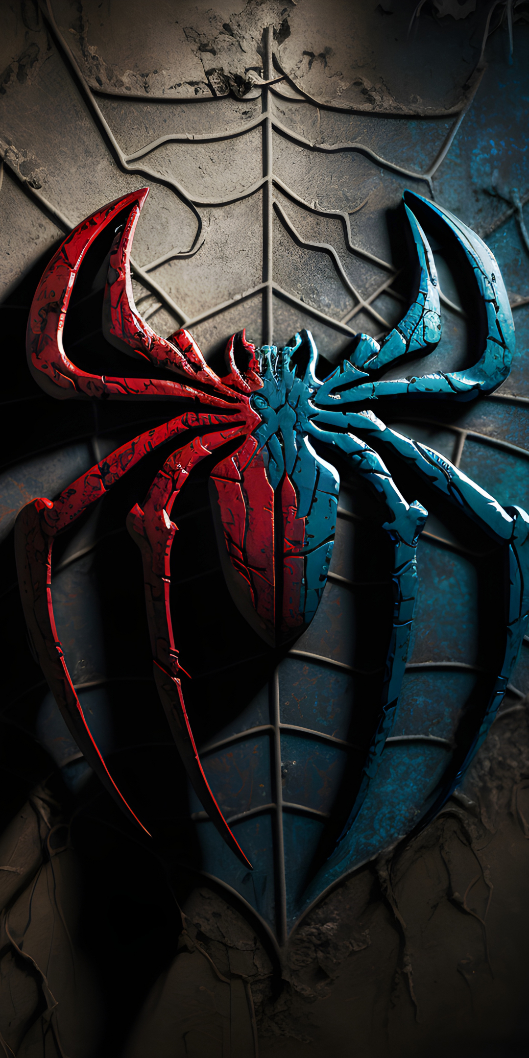 Spider-mark, logo, art, 1080x2160 wallpaper