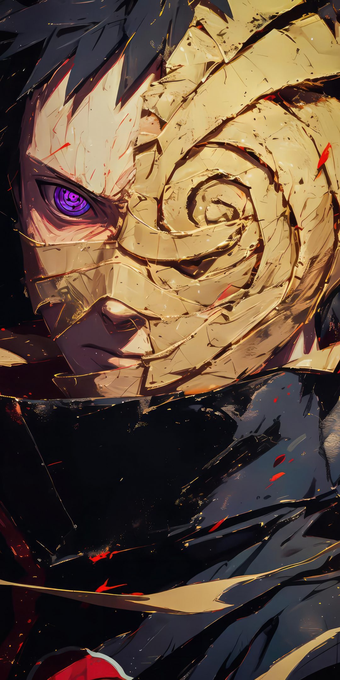 Obito Uchiha, behind the masked, avenger of anime, art, 1080x2160 wallpaper