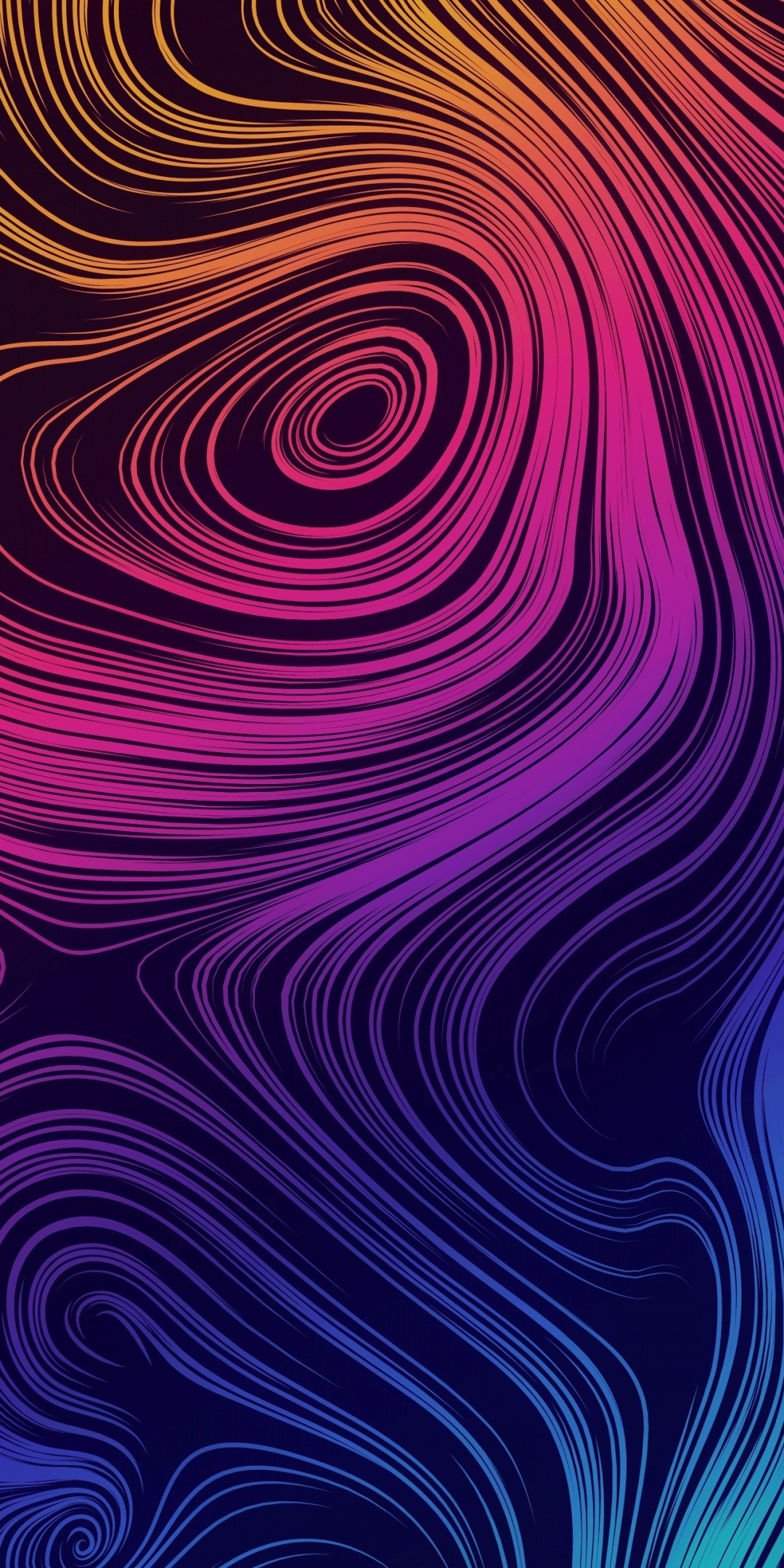 Abstract, pattern, curvy lines, 1080x2160 wallpaper